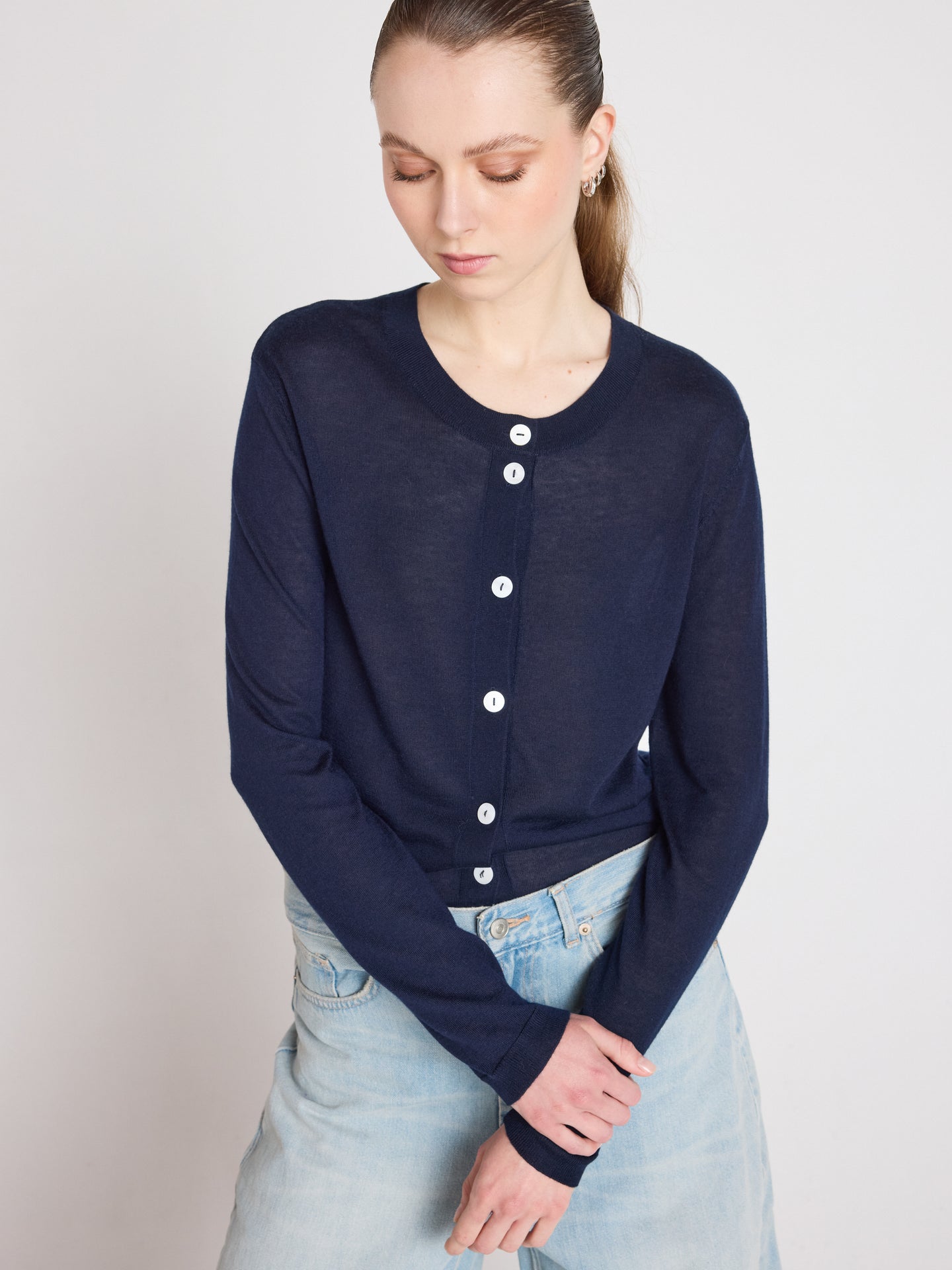 cardigan maddie - lyocell cachemire - navy