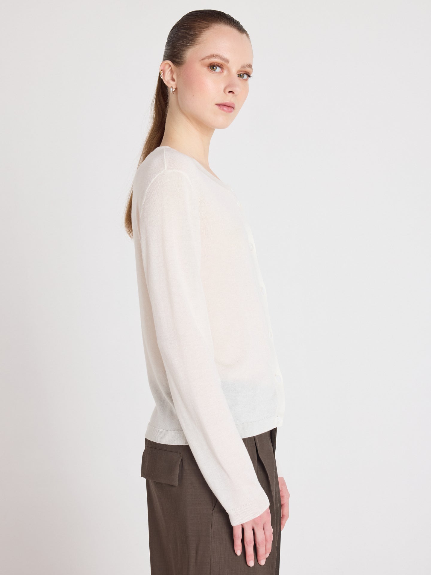cardigan maddie - lyocell cachemire - white