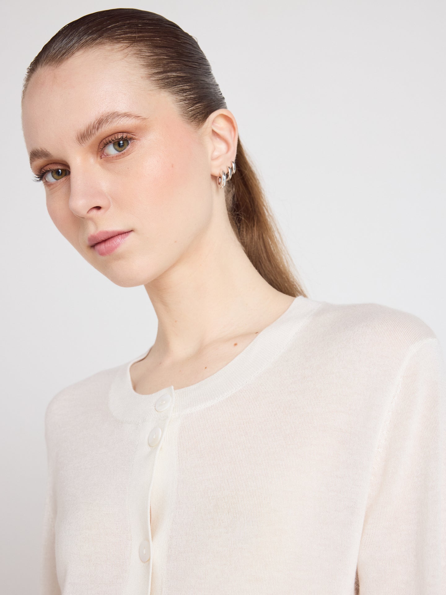 cardigan maddie - lyocell cachemire - white
