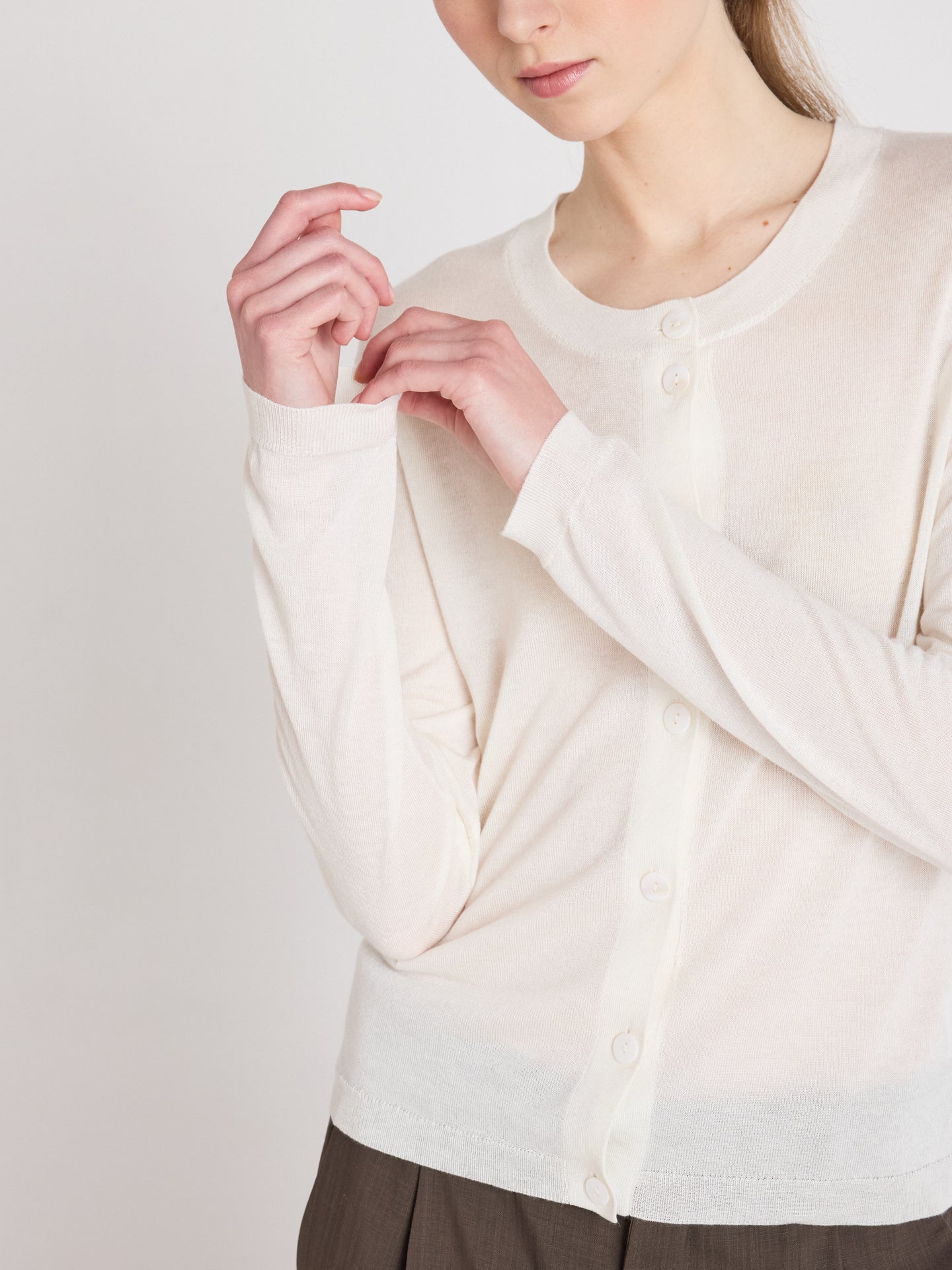 cardigan maddie - lyocell cachemire - white