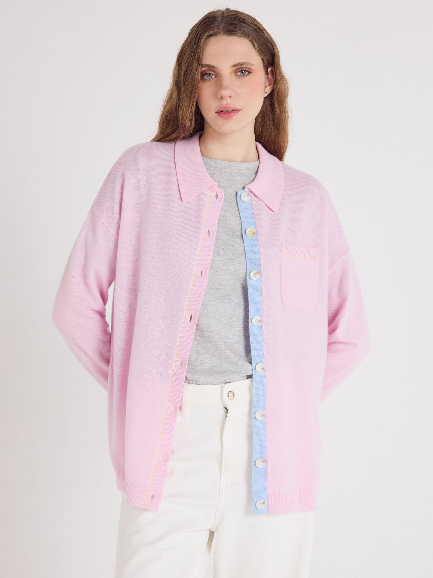 dayna - Cardigan 100% cachemire - cherry blossom