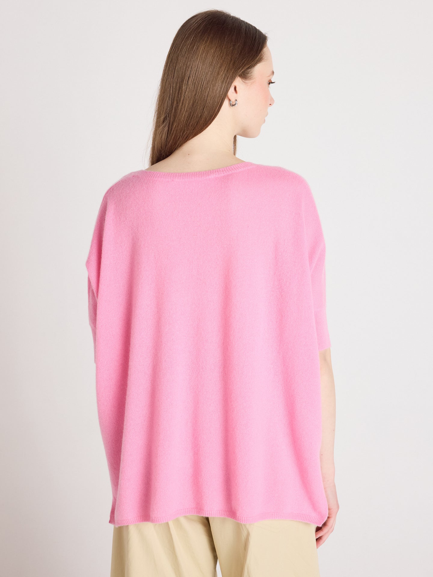 poncho maglione kate - cashmere - dragon fruit