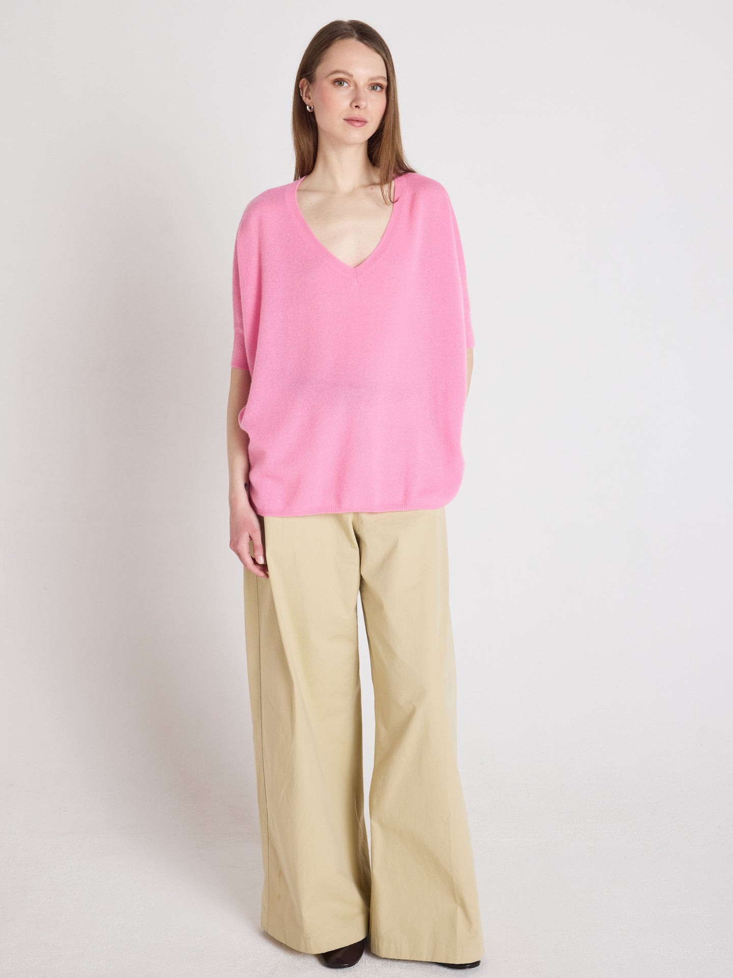 poncho maglione kate - cashmere - dragon fruit