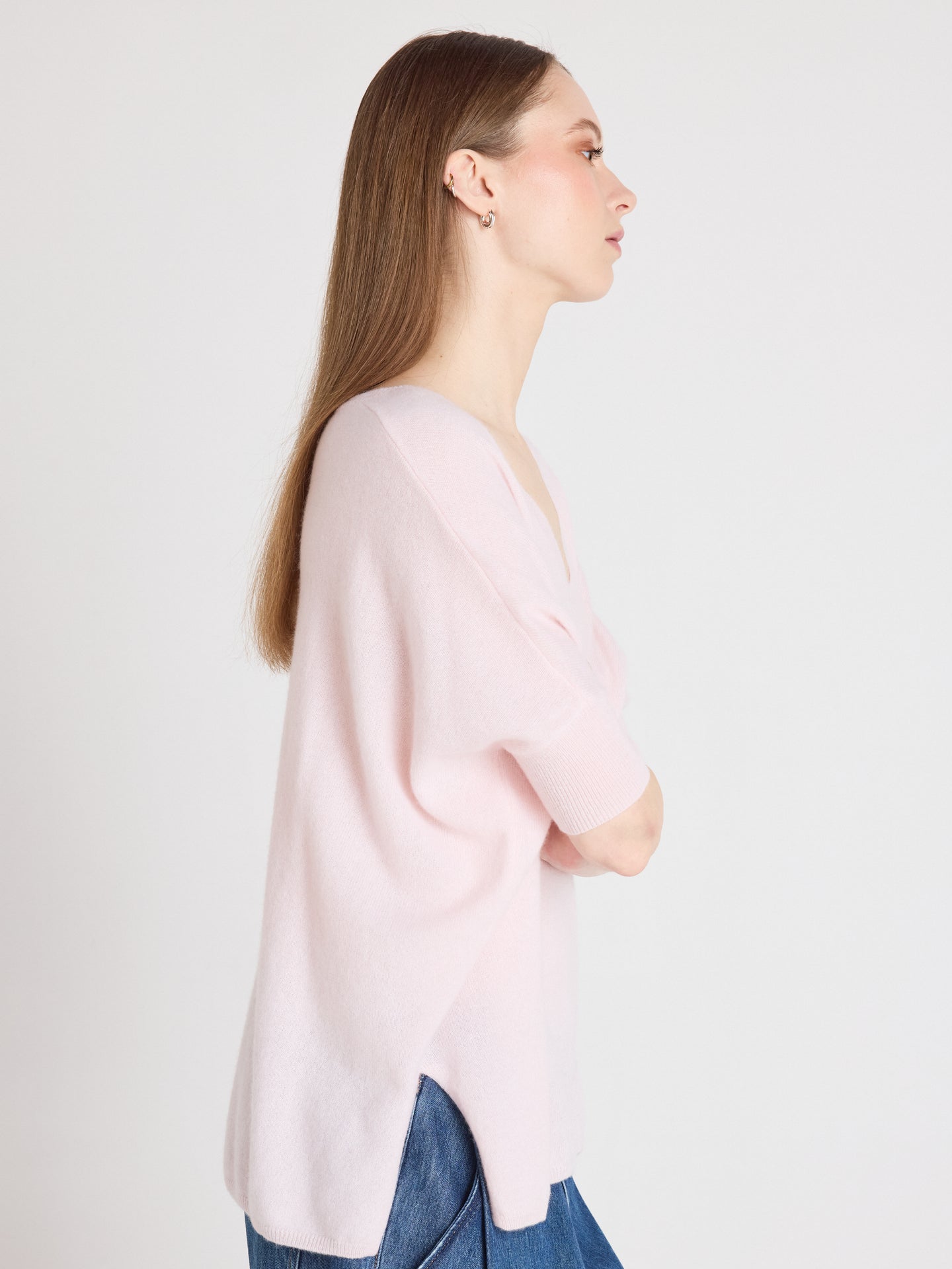 pull poncho à bande ingrid - cachemire - ballerina
