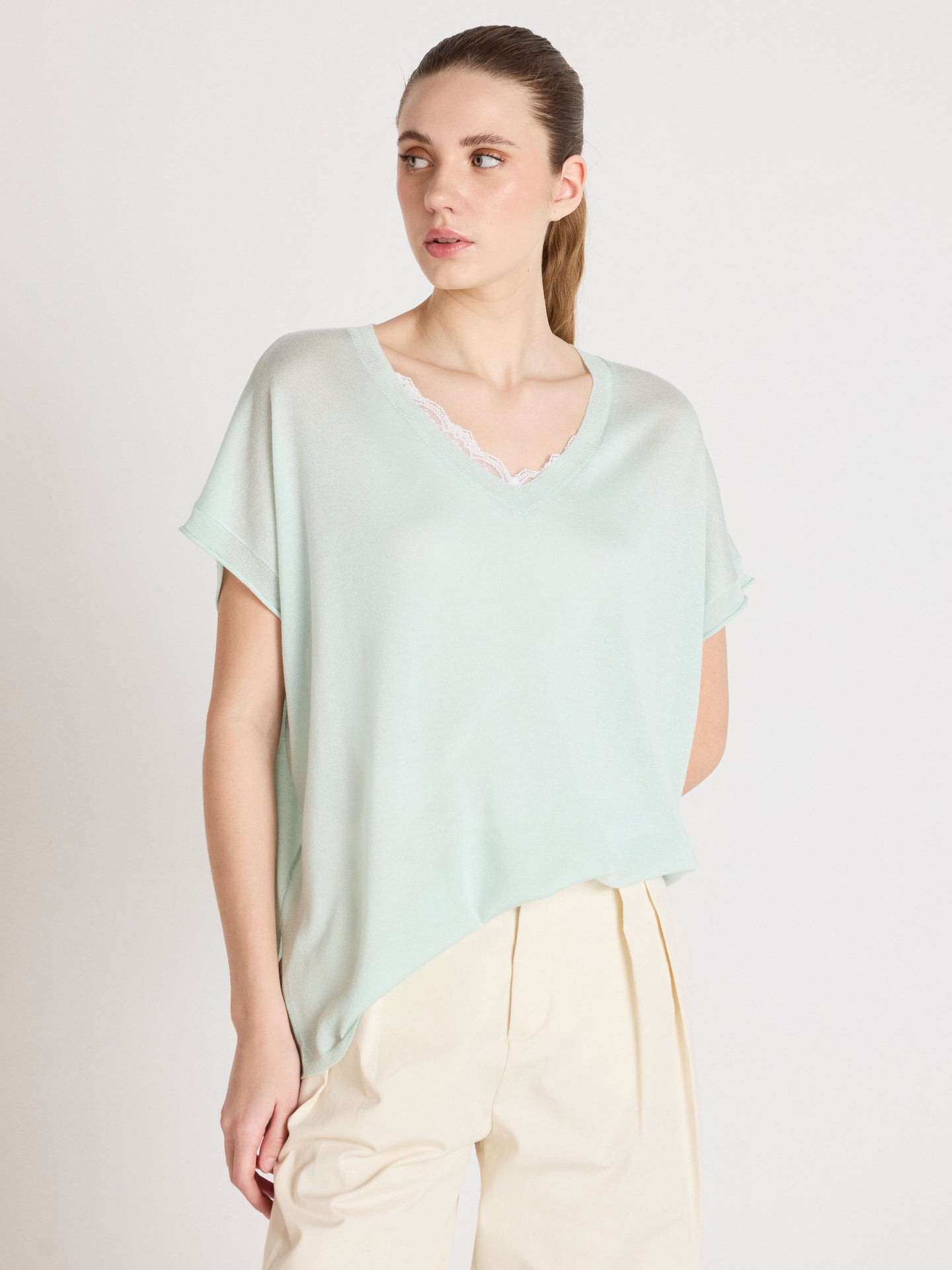 miranda - Short-sleeved sweater - mint