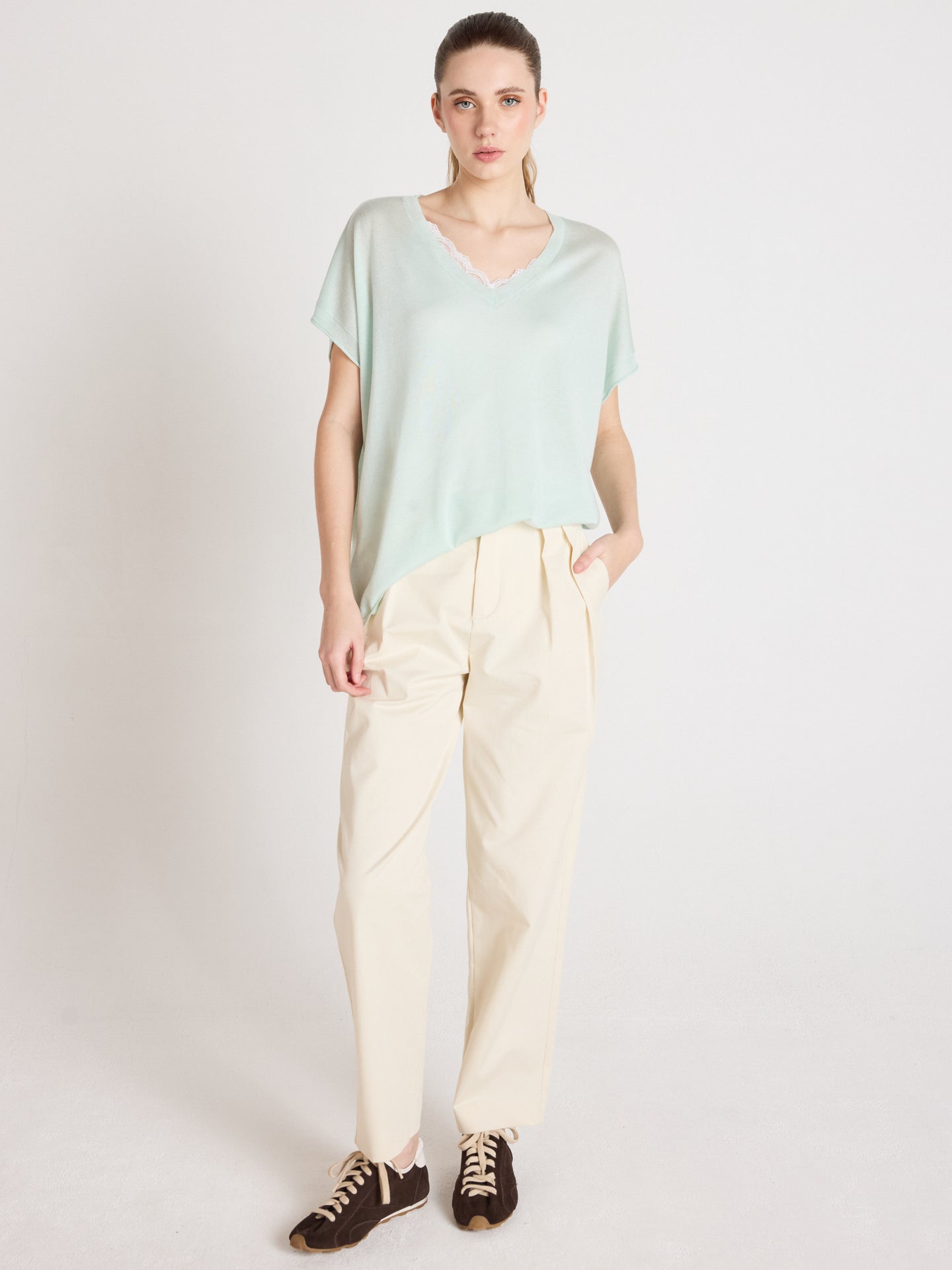 miranda - Short-sleeved sweater - mint