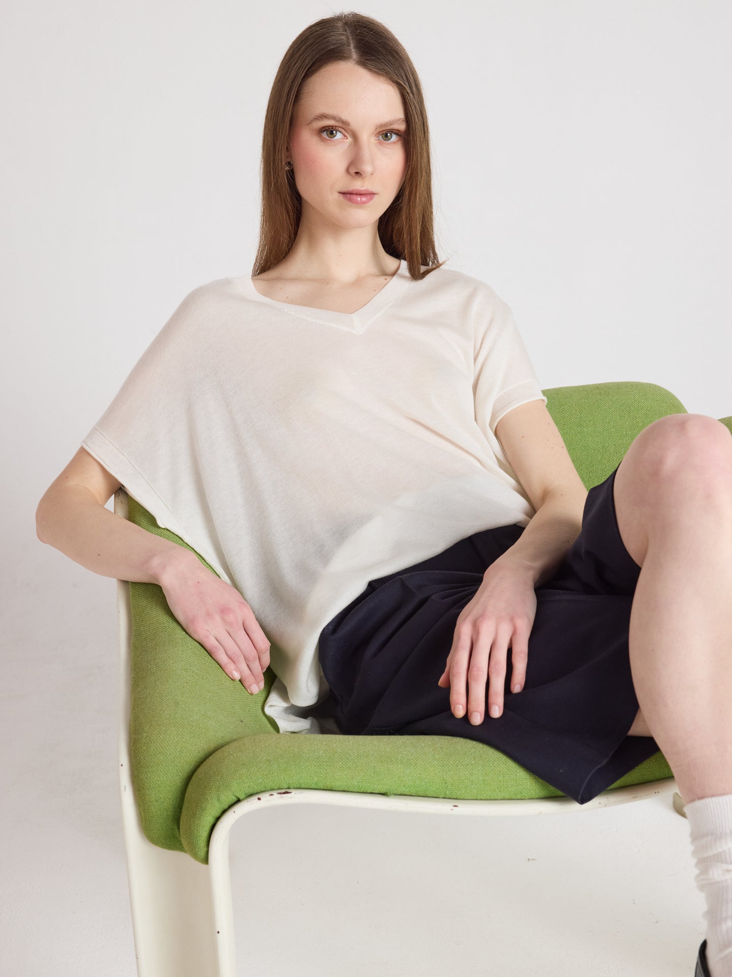 t-shirt miranda - lyocell cachemire - white