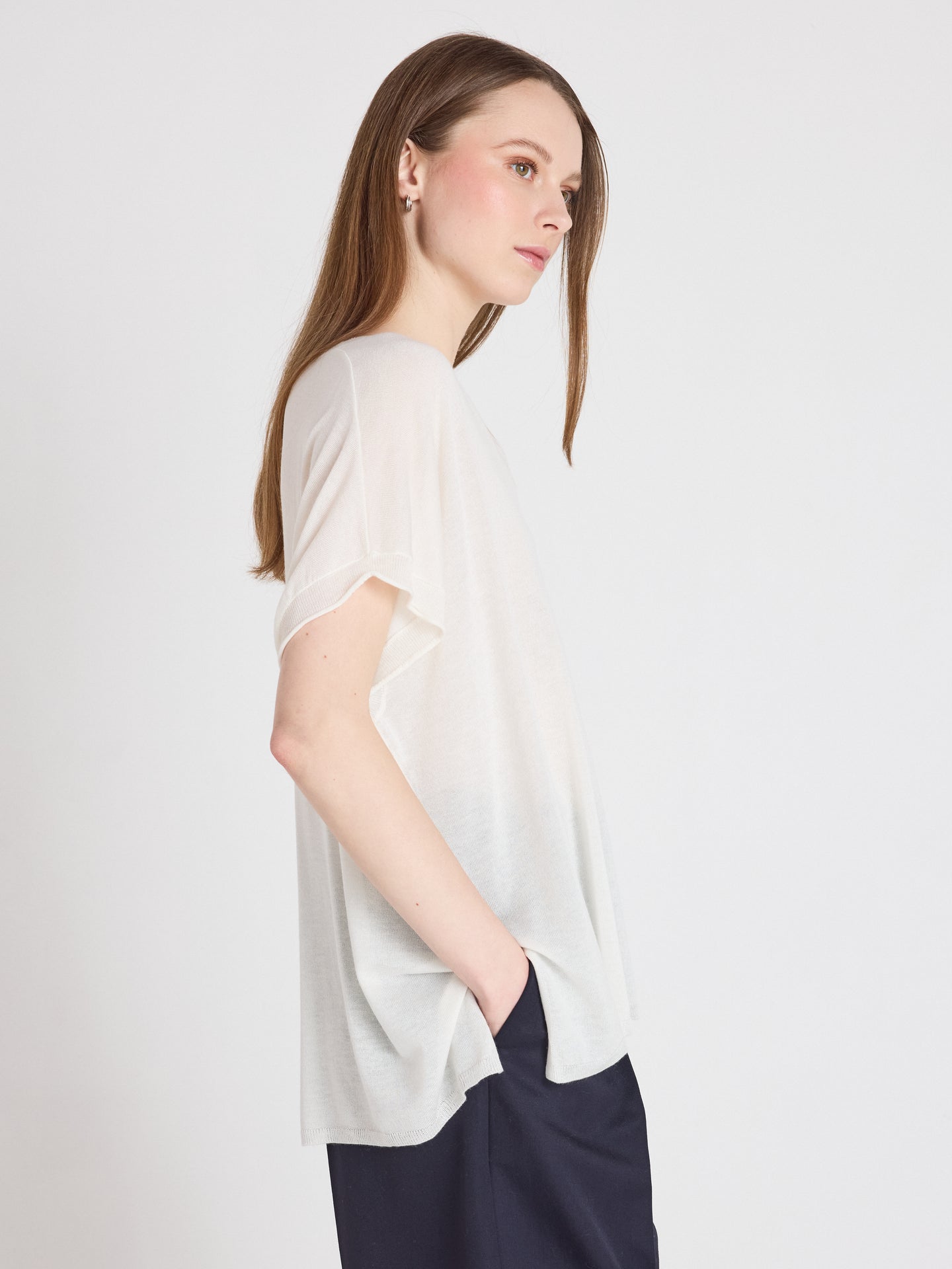 t-shirt miranda - lyocell cachemire - white