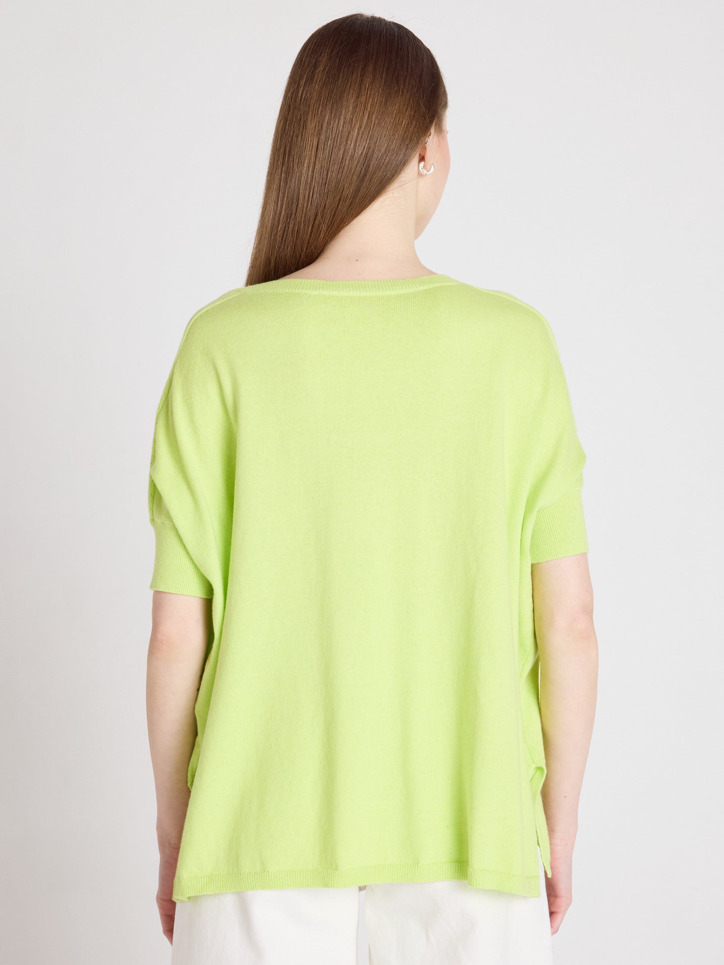 pull poncho alyssa - coton cachemire - lime