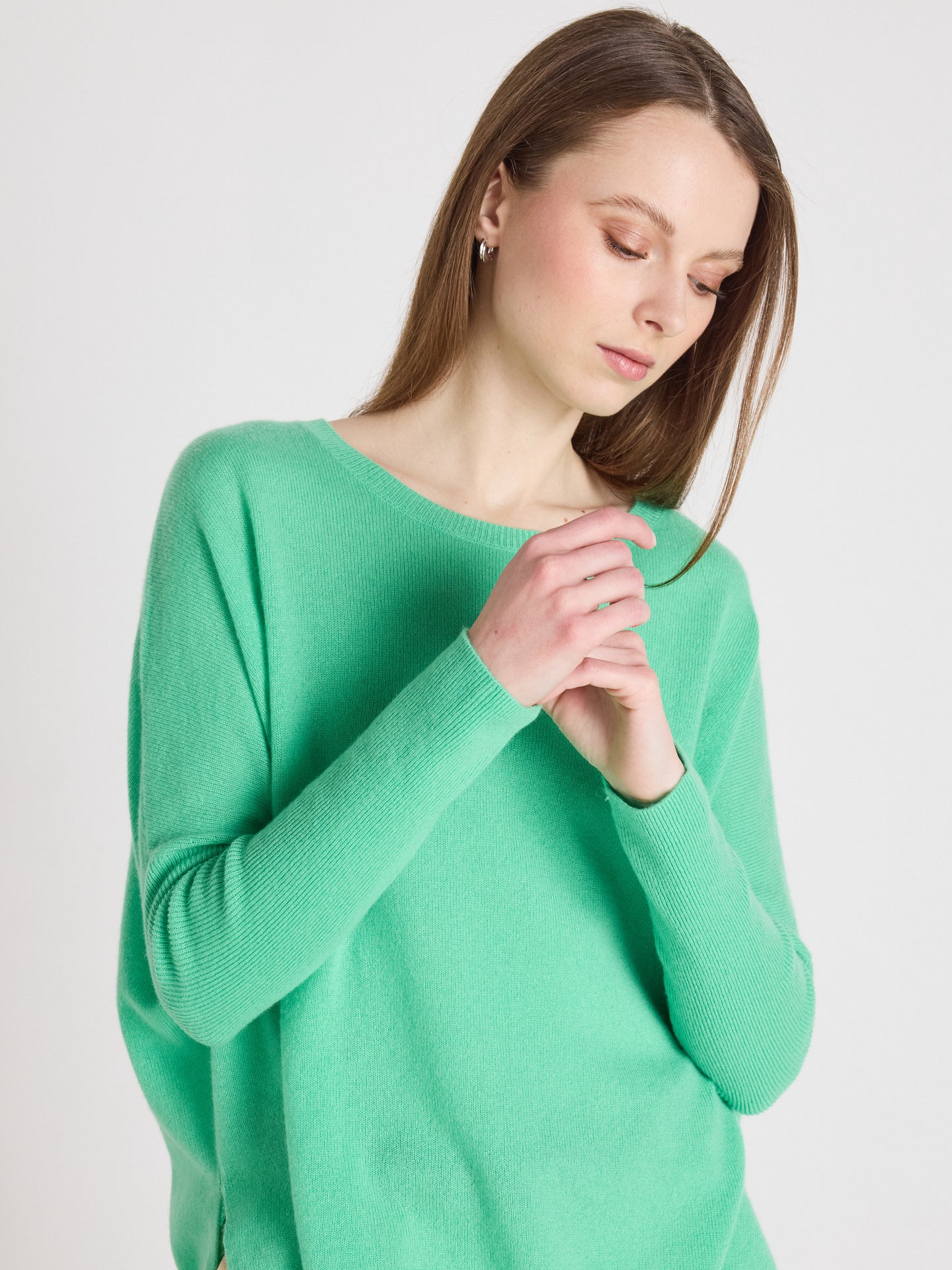 pull poncho astrid - cachemire - cactus neon