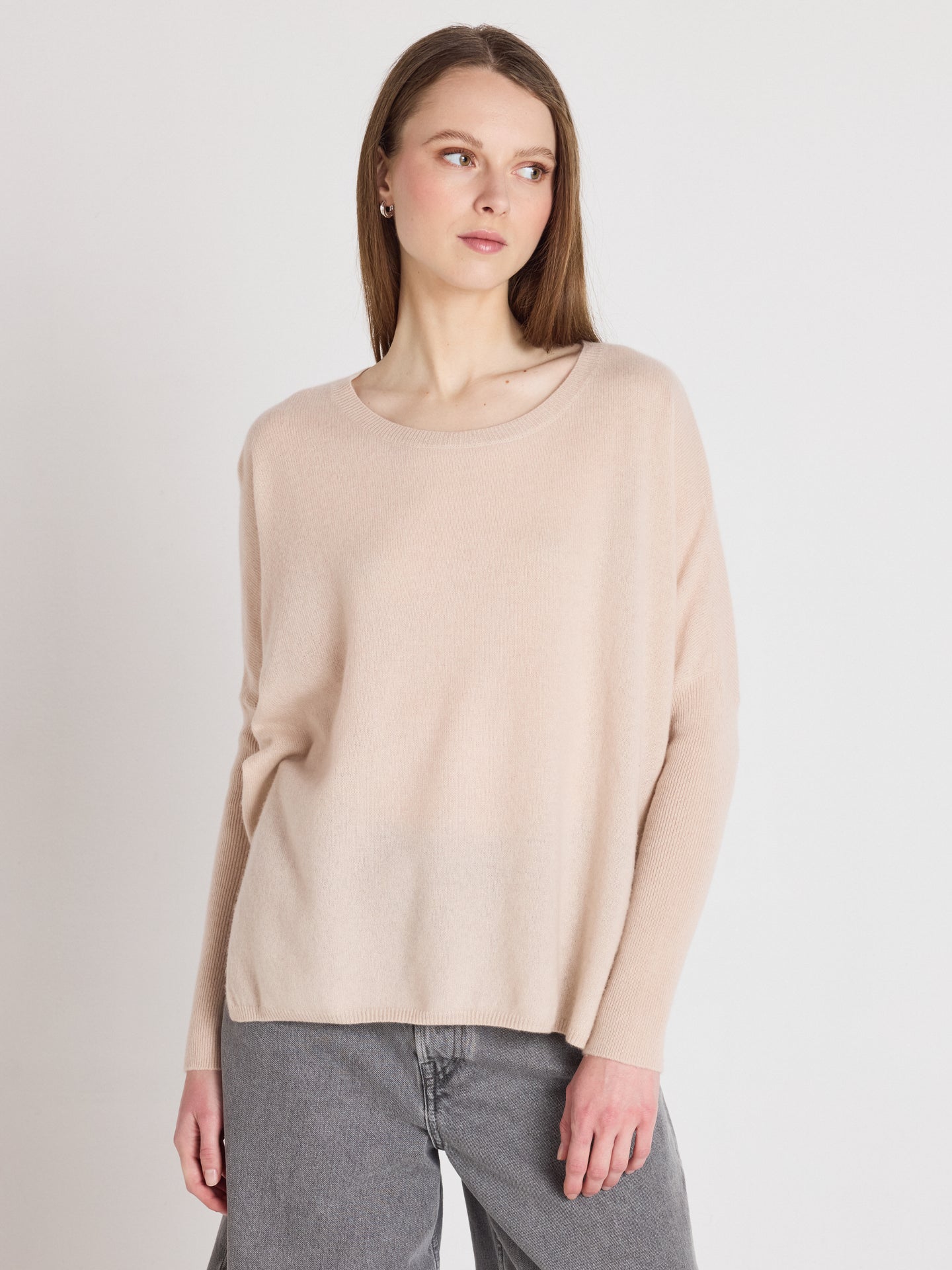 Astrid - Rundhalsponcho aus Kaschmir - shell