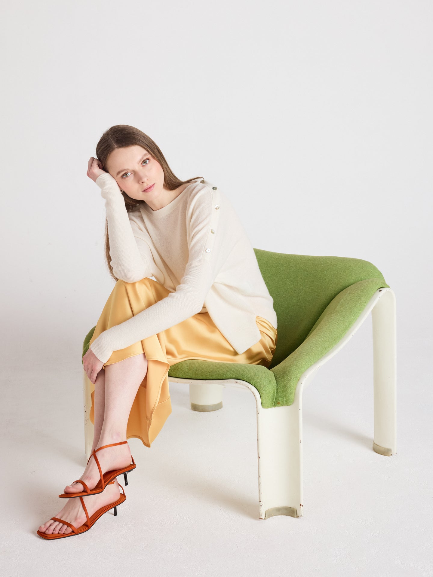 Rafaella - Kaschmir-Poncho mit U-Boot-Ausschnitt - cream