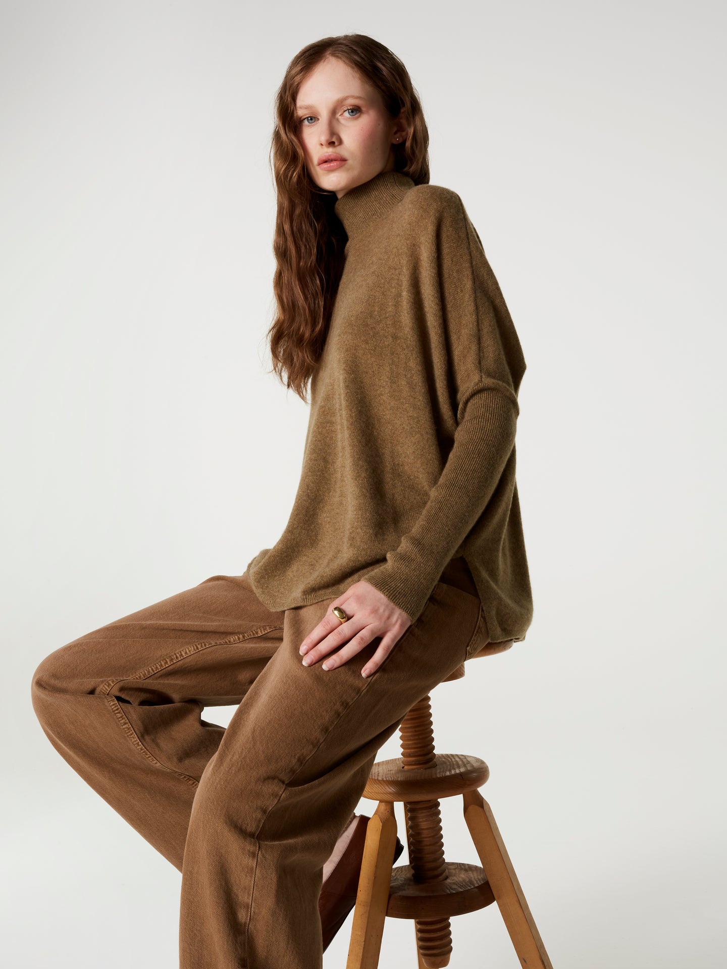 pull poncho clara - Cachemire - bronze