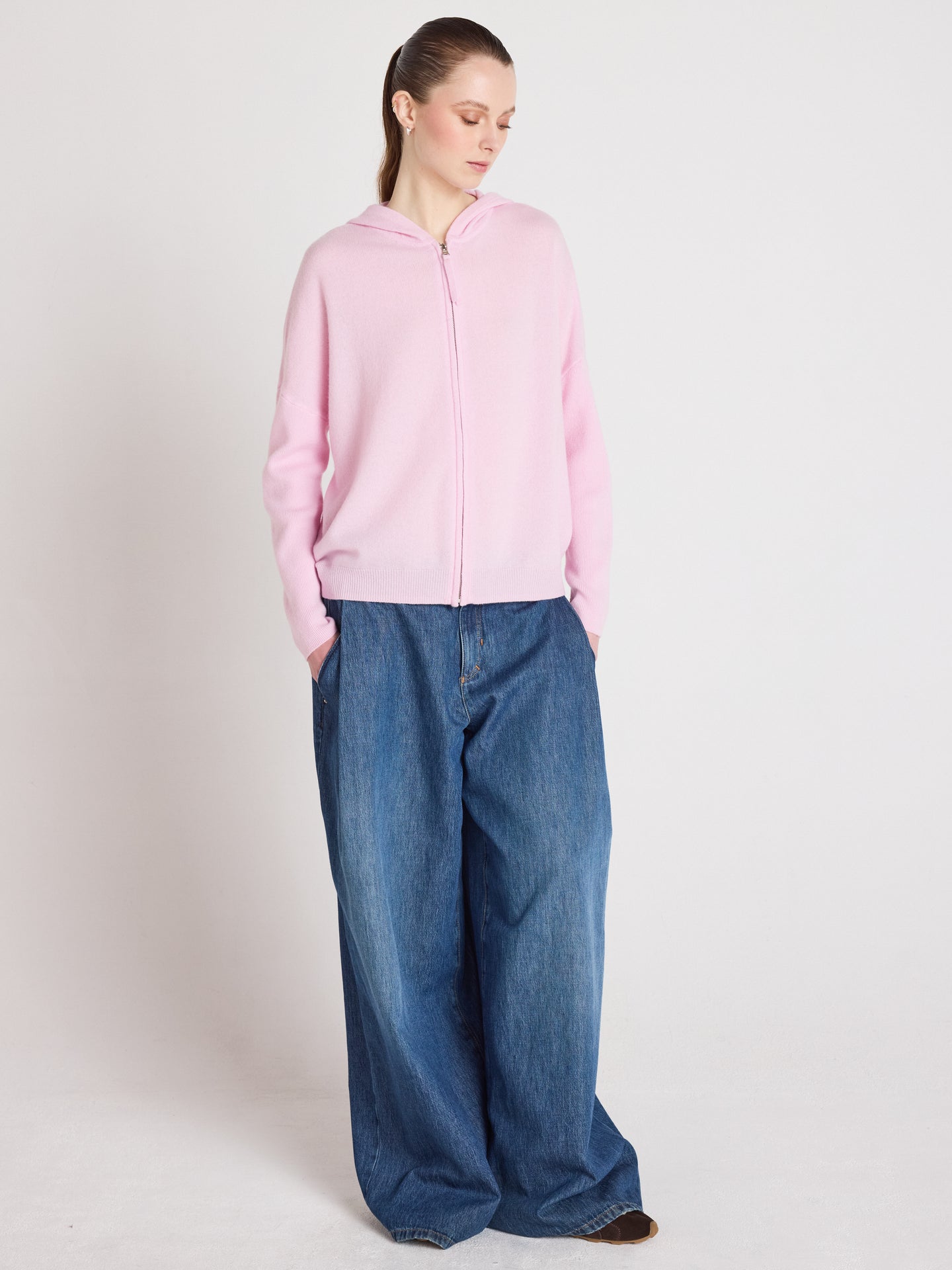 Evelyn - Poncho-pullover aus Kaschmir - cherry blossom