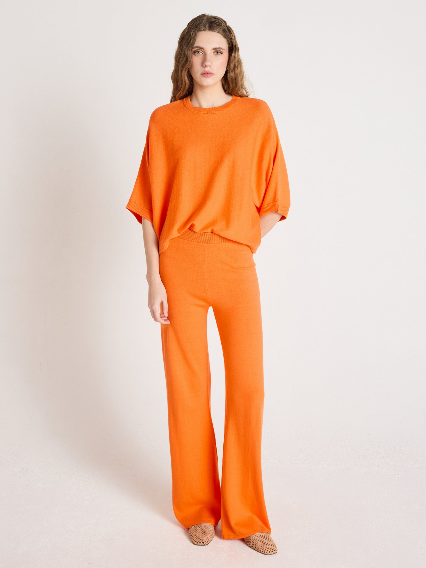 melynda - Pantaloni oversize 100% cashmere - clementine