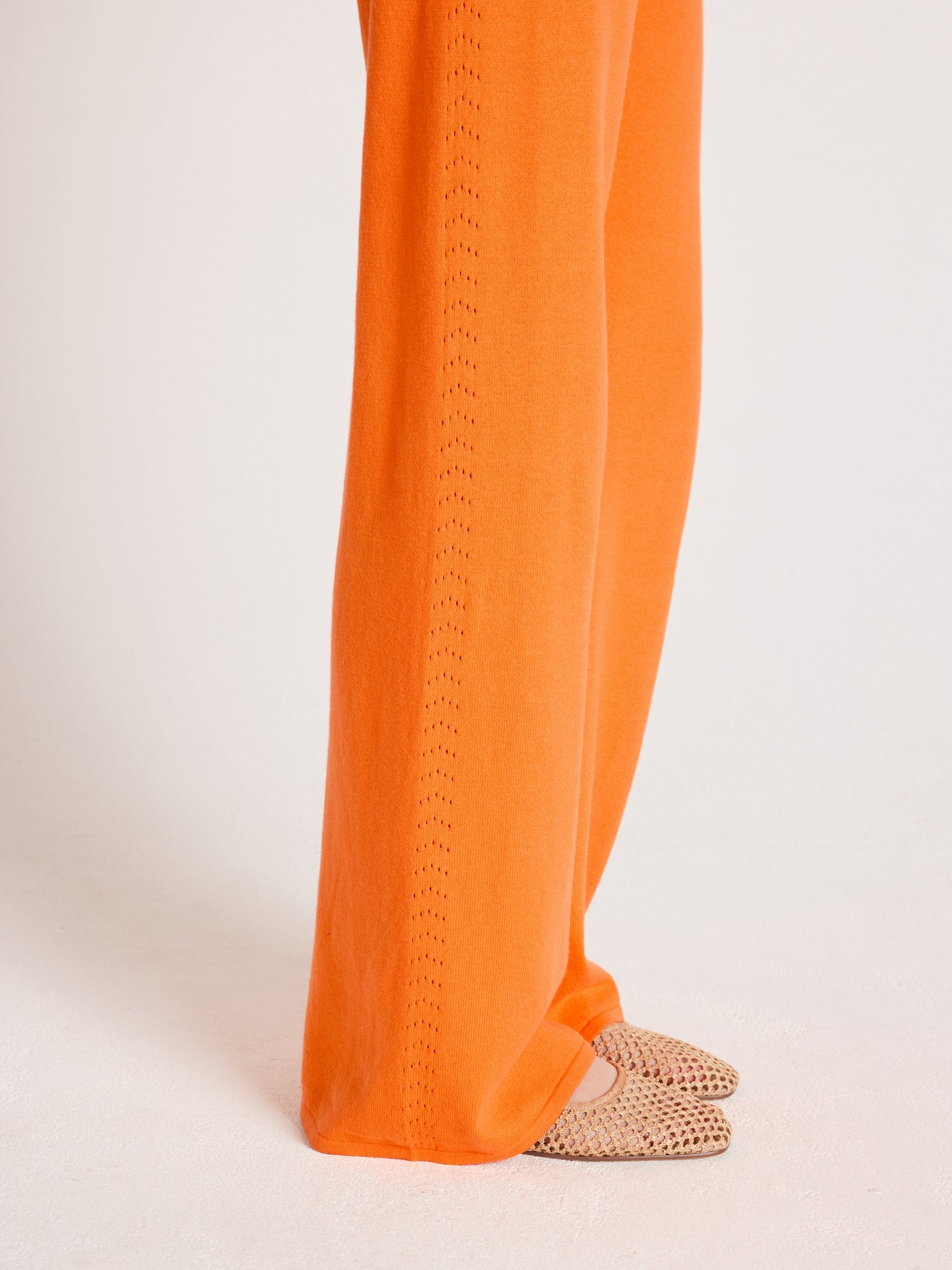 pantalone svasato melynda - cotone e cashmere - clementine