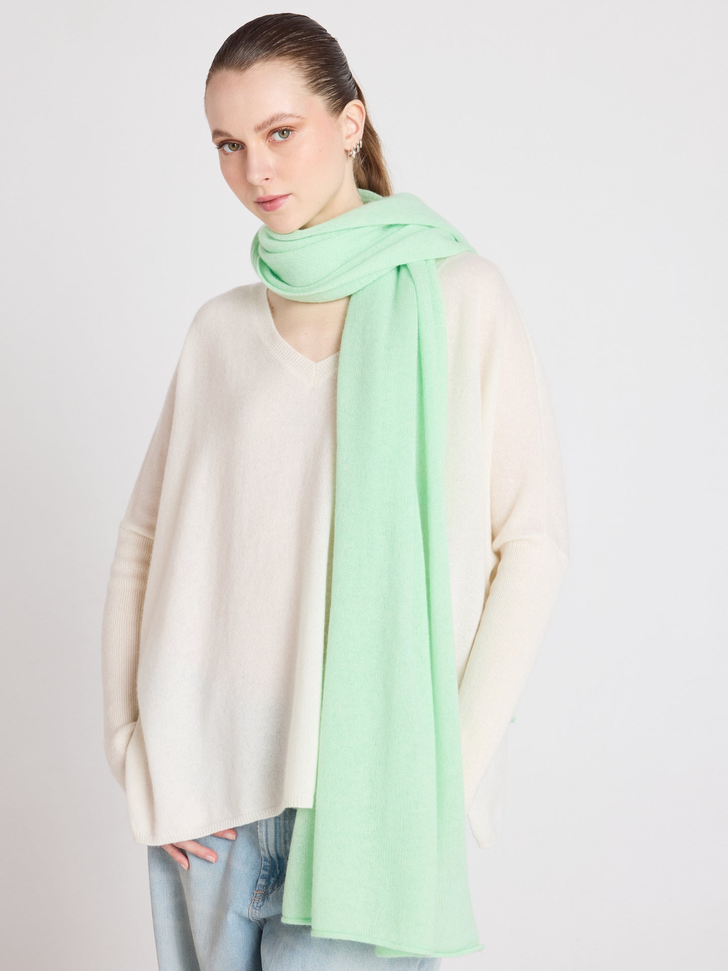 écharpe infinity - cachemire - pastel green