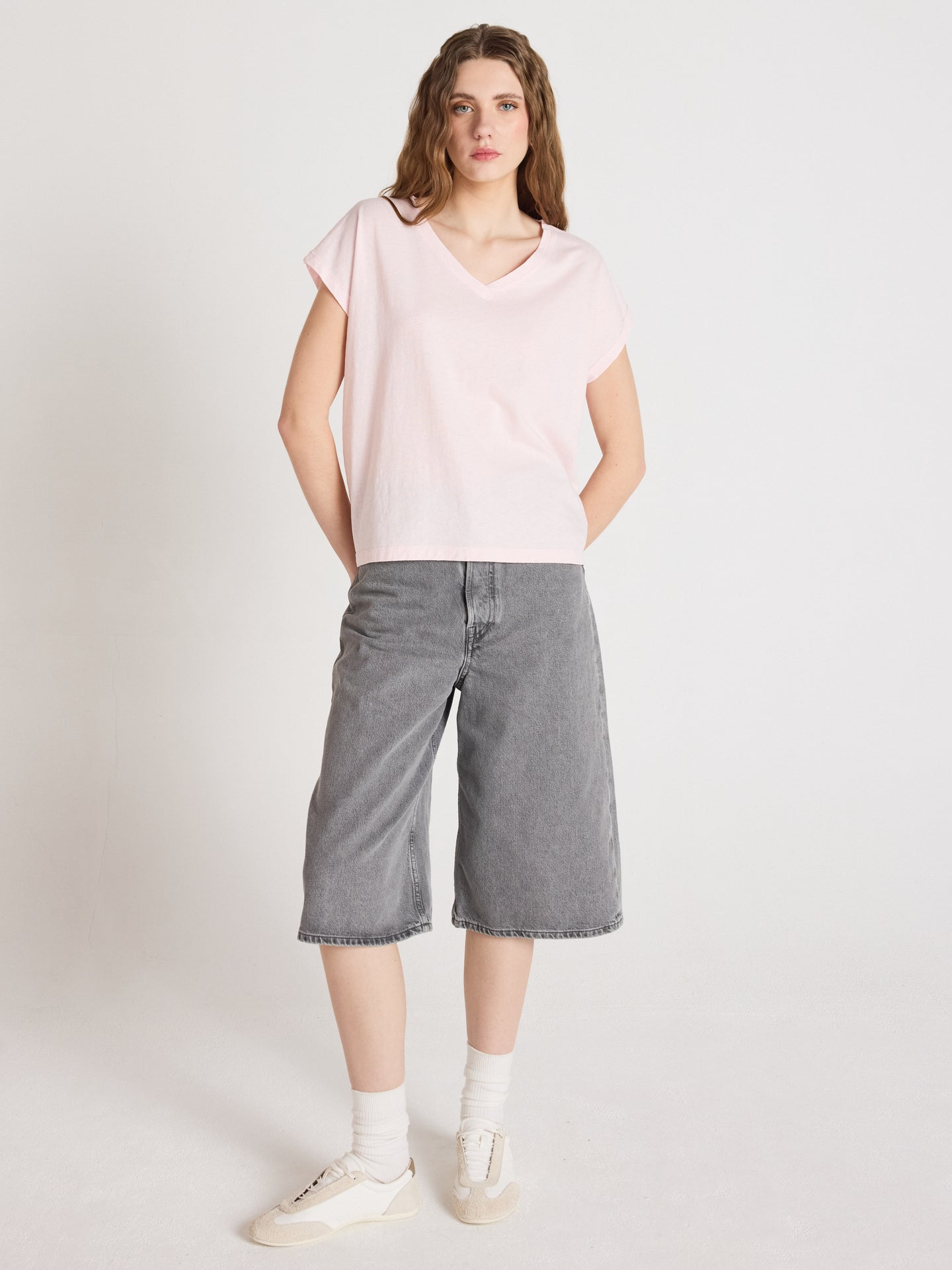 t-shirt suzie - coton lin - blush