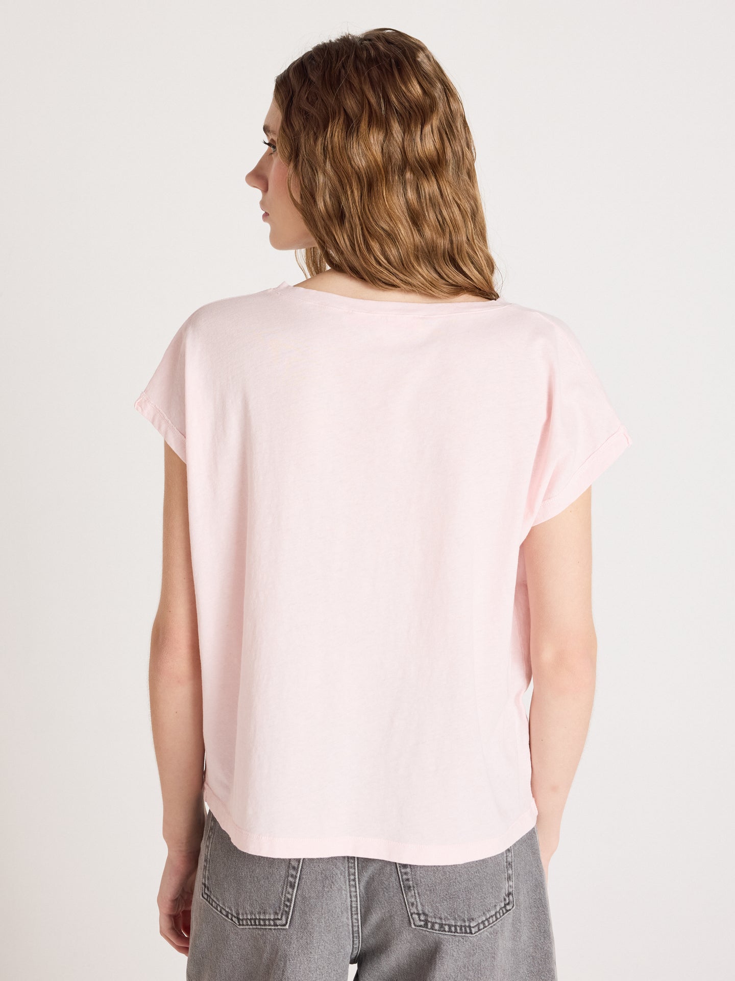 t-shirt suzie - coton lin - blush