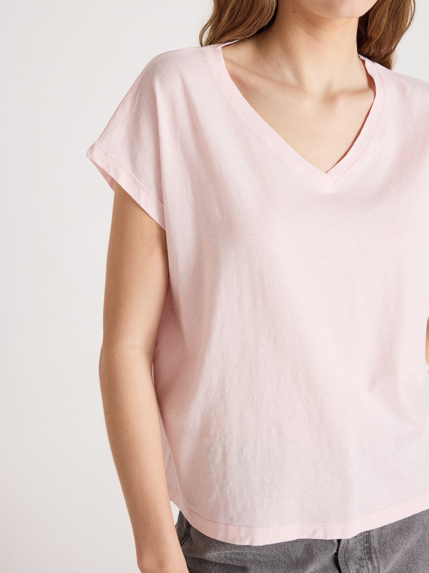t-shirt suzie - coton lin - blush