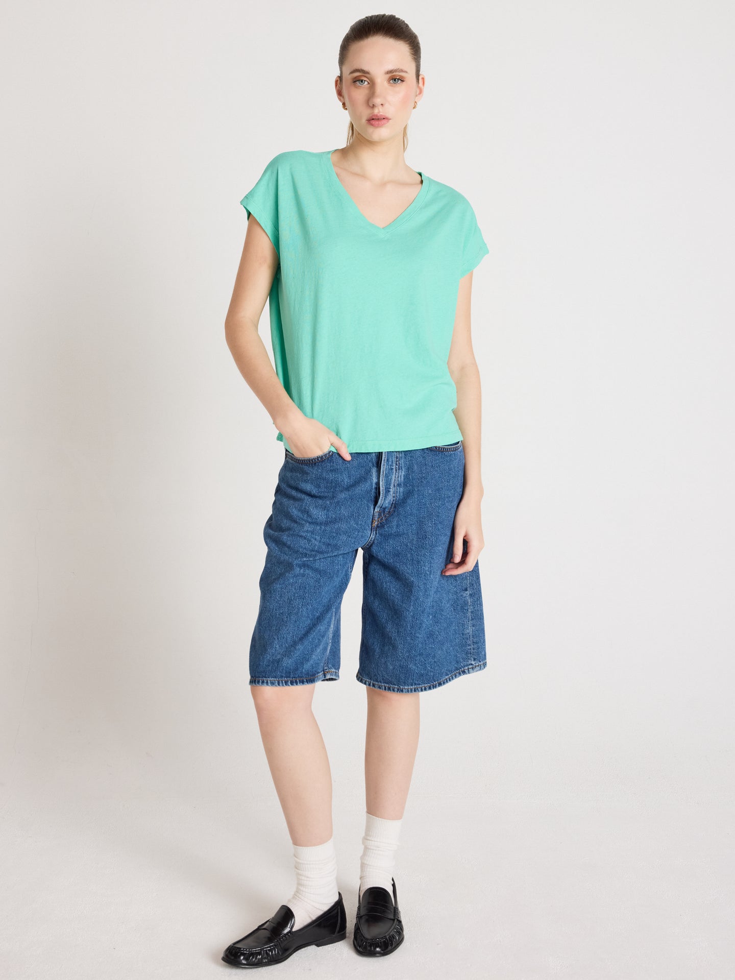 t-shirt suzie - coton lin - cactus