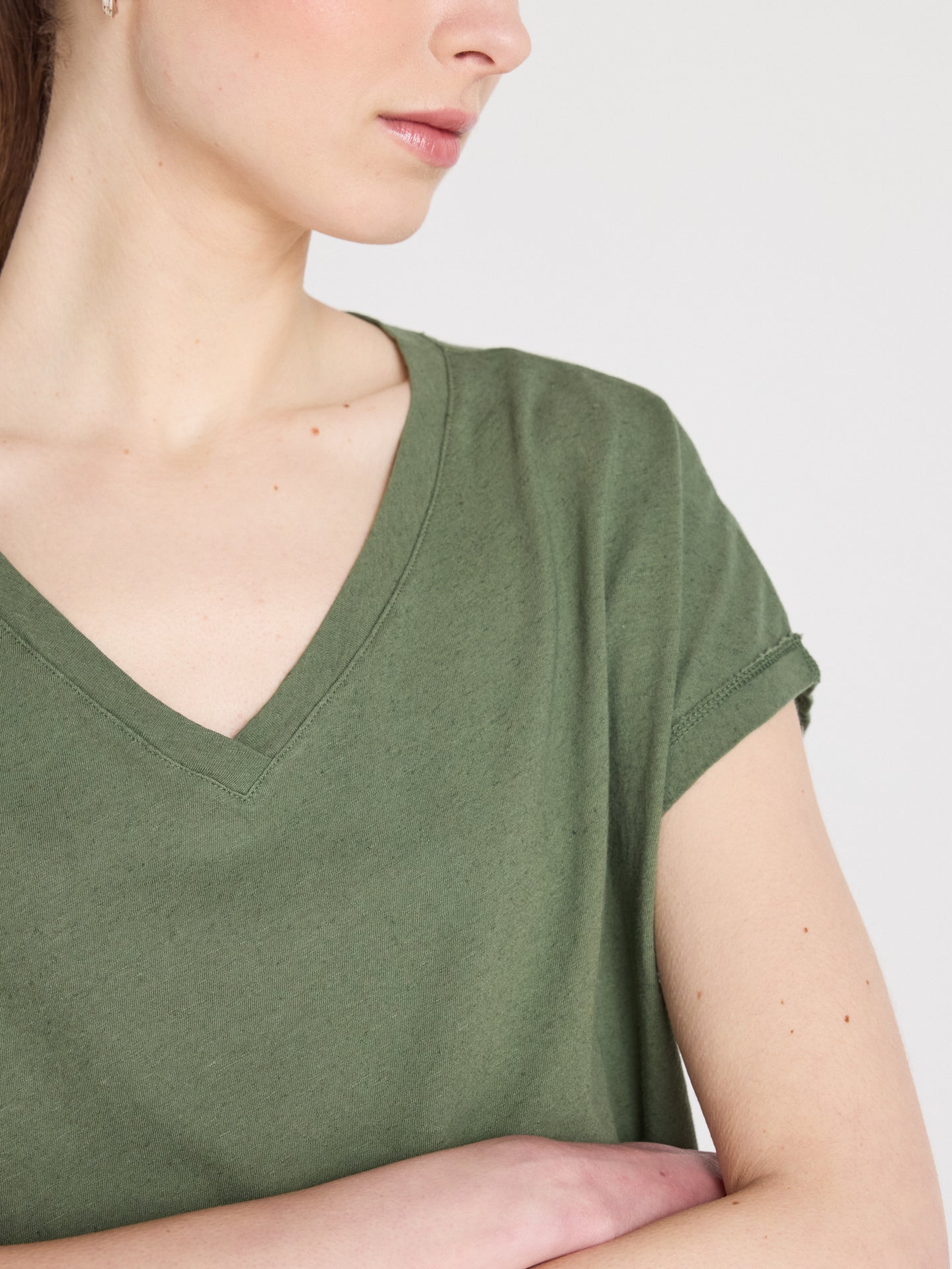 t-shirt suzie - coton lin - forest