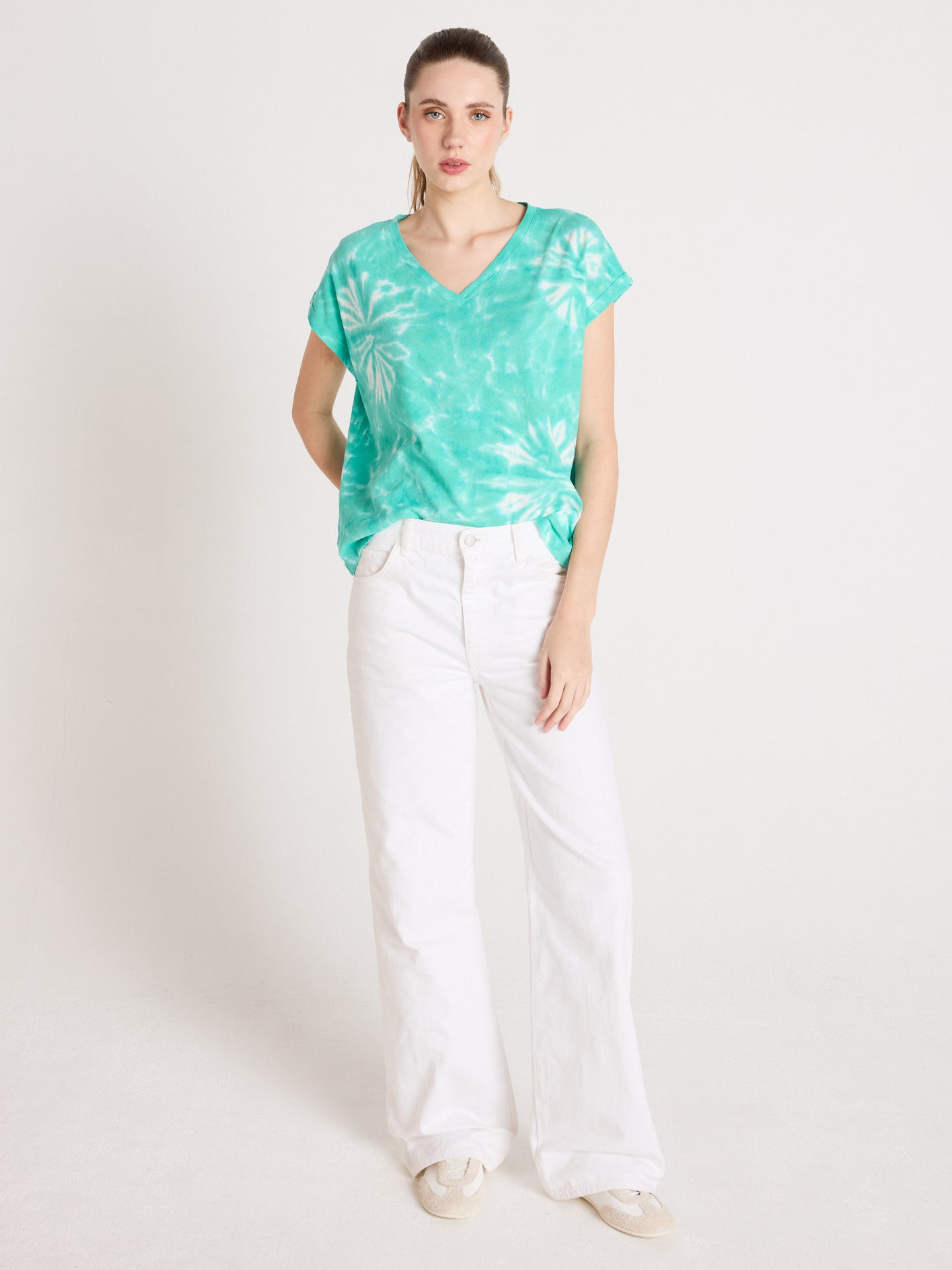 t-shirt suzie fancy - coton lin - tie dye cactus