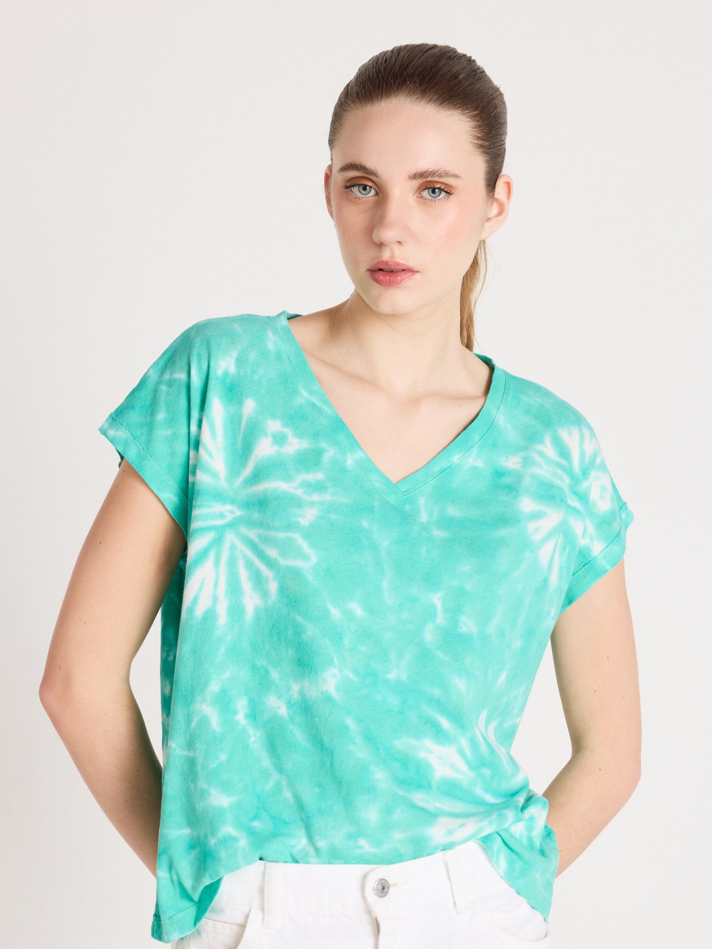 t-shirt suzie fancy - coton lin - tie dye cactus