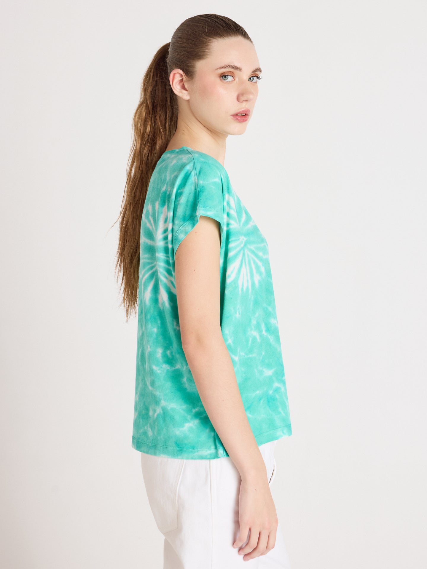 t-shirt suzie fancy - coton lin - tie dye cactus