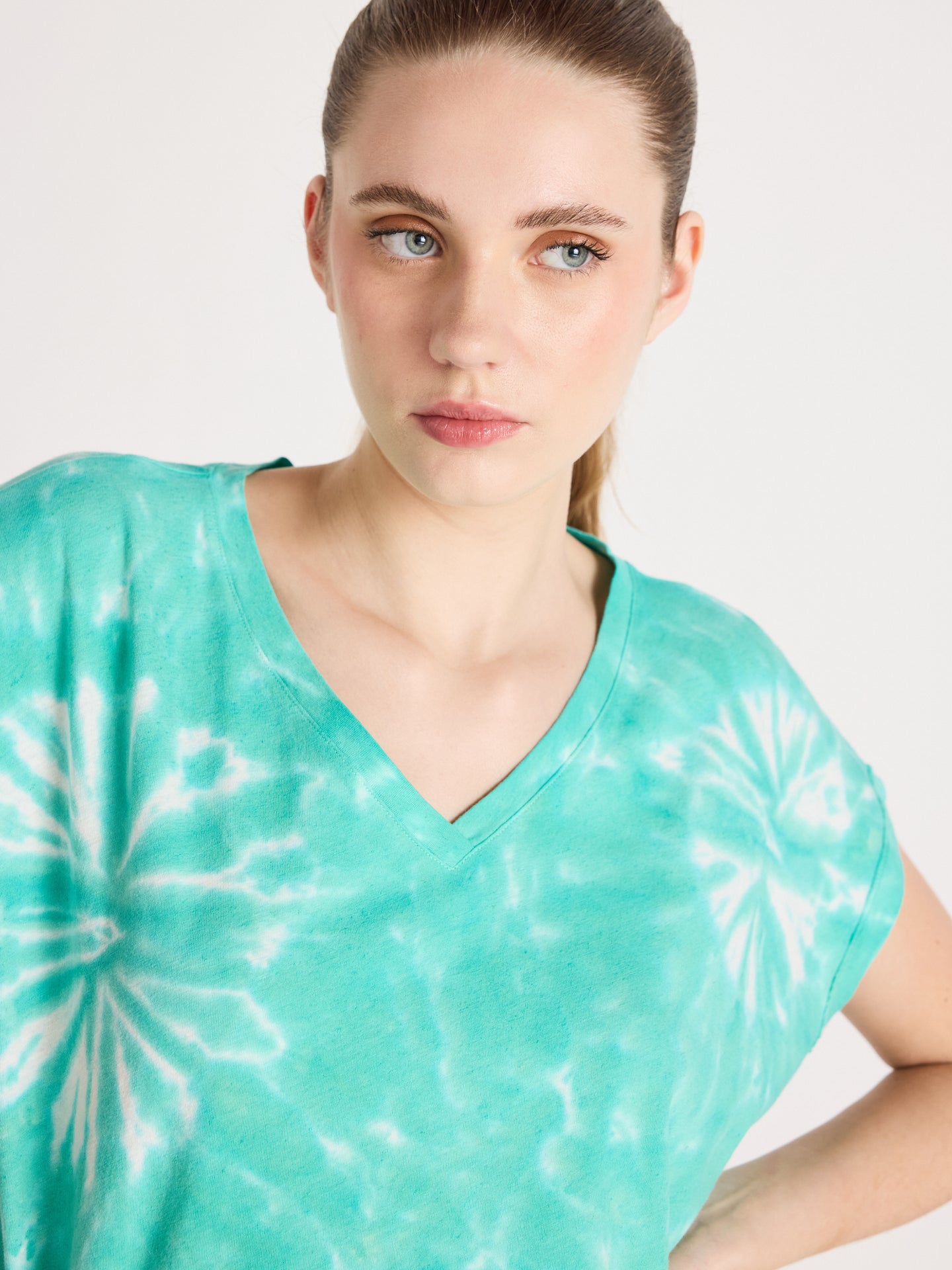 t-shirt suzie fancy - coton lin - tie dye cactus