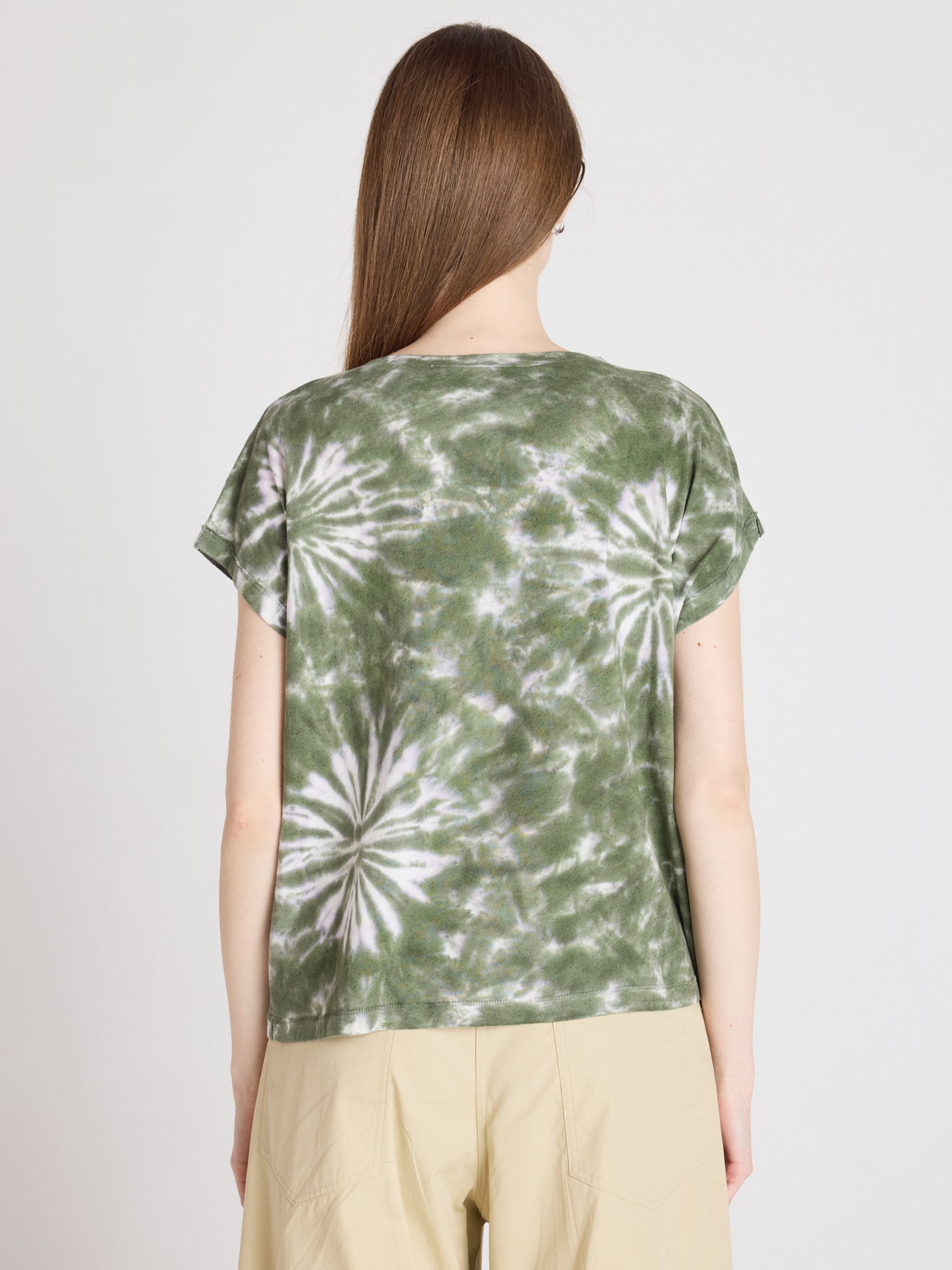 t-shirt suzie fancy - coton lin - tie dye kaki