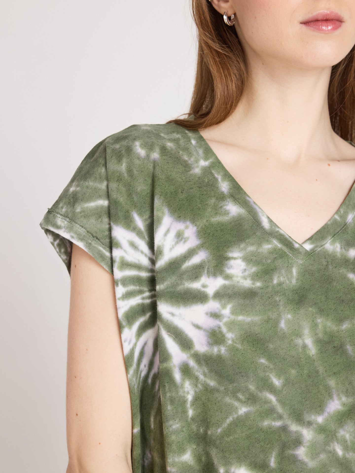t-shirt suzie fancy - coton lin - tie dye kaki