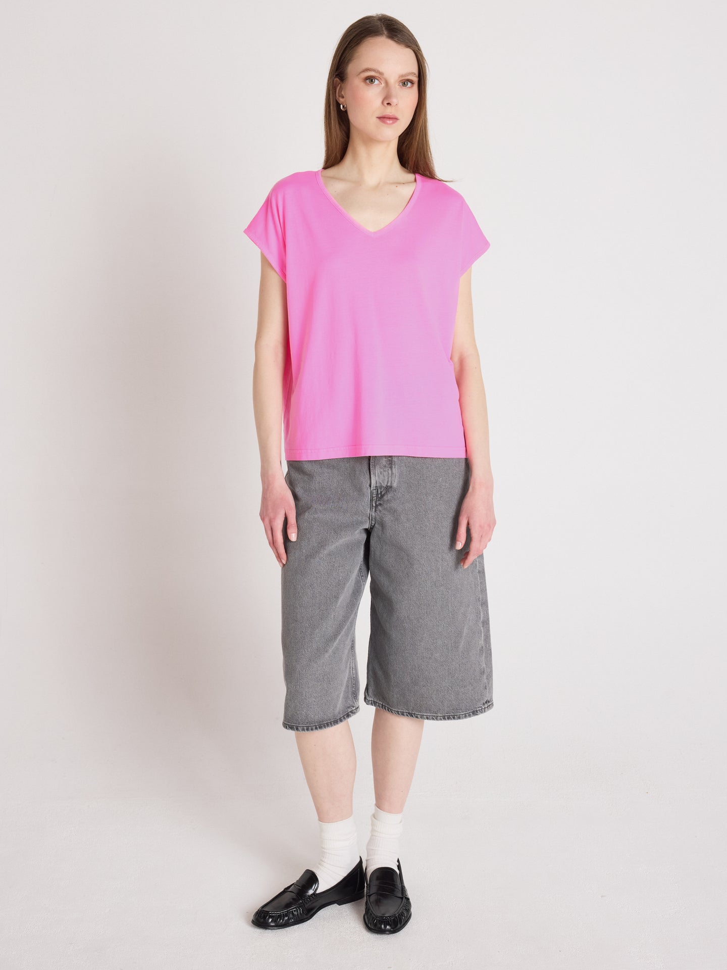 t-shirt mercy - lyocell coton - bubble gum neon