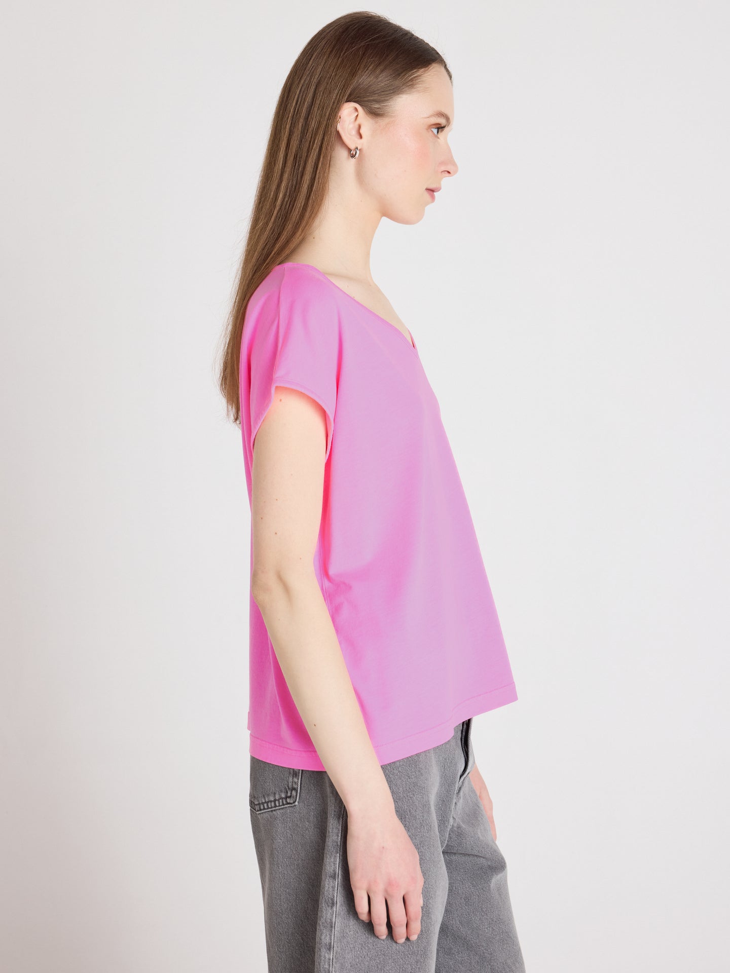 t-shirt mercy - lyocell coton - bubble gum neon