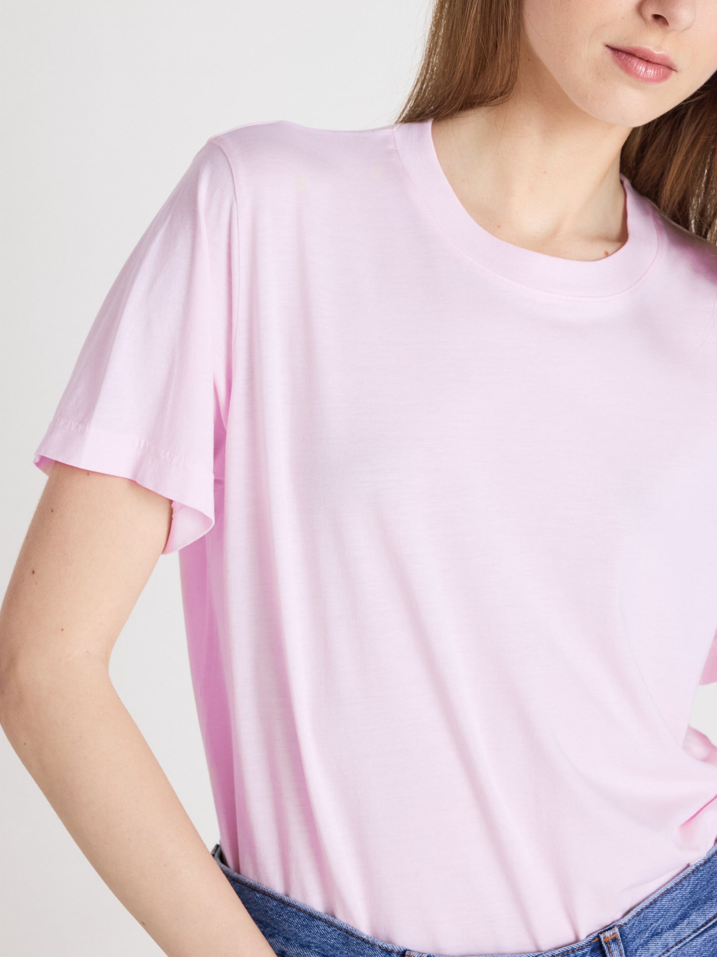maglietta nina - lyocell e cotone - rosa marshmallow