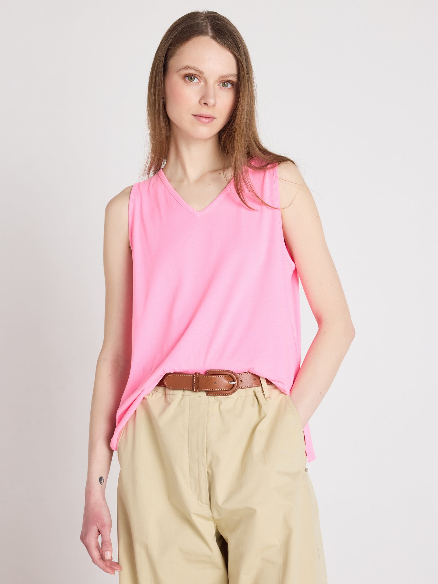 débardeur tess - lyocell coton - bubble gum neon