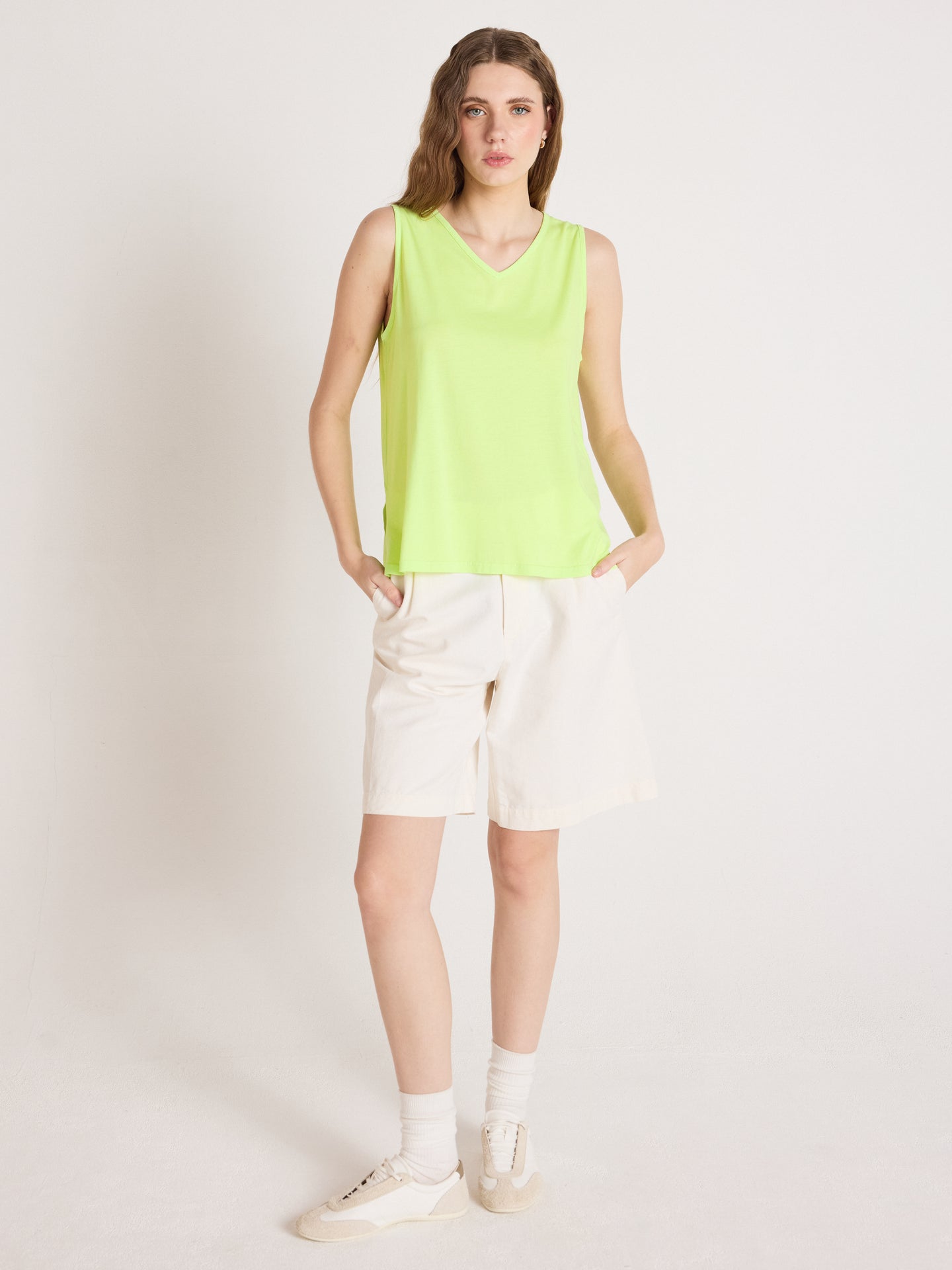 débardeur tess - lyocell coton - lemon neon