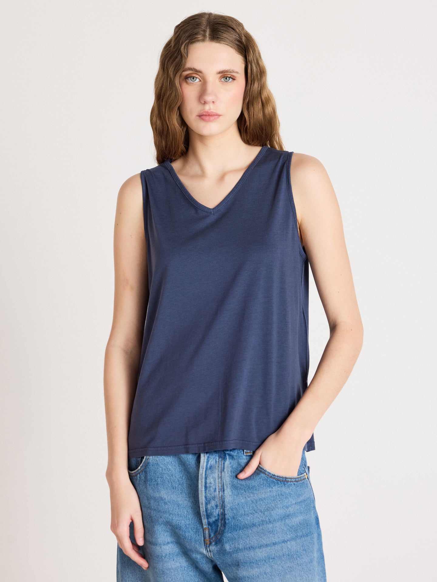 débardeur tess - lyocell coton - navy