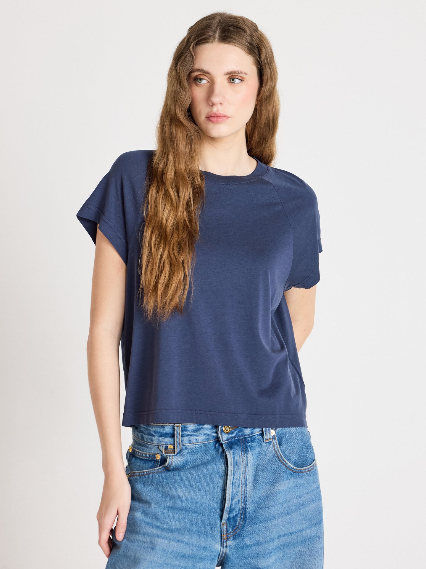 t-shirt tricia - lyocell coton - navy