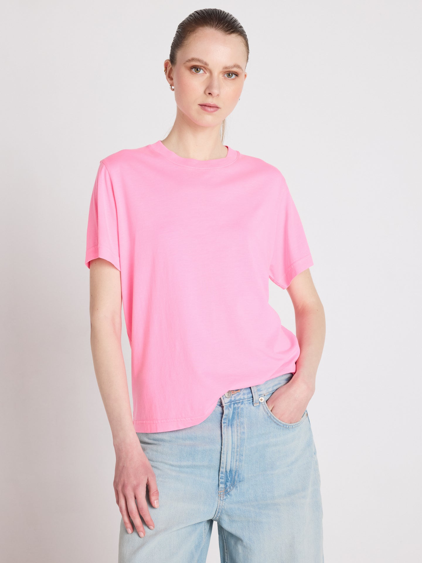 t-shirt nina - lyocell coton - bubble gum neon
