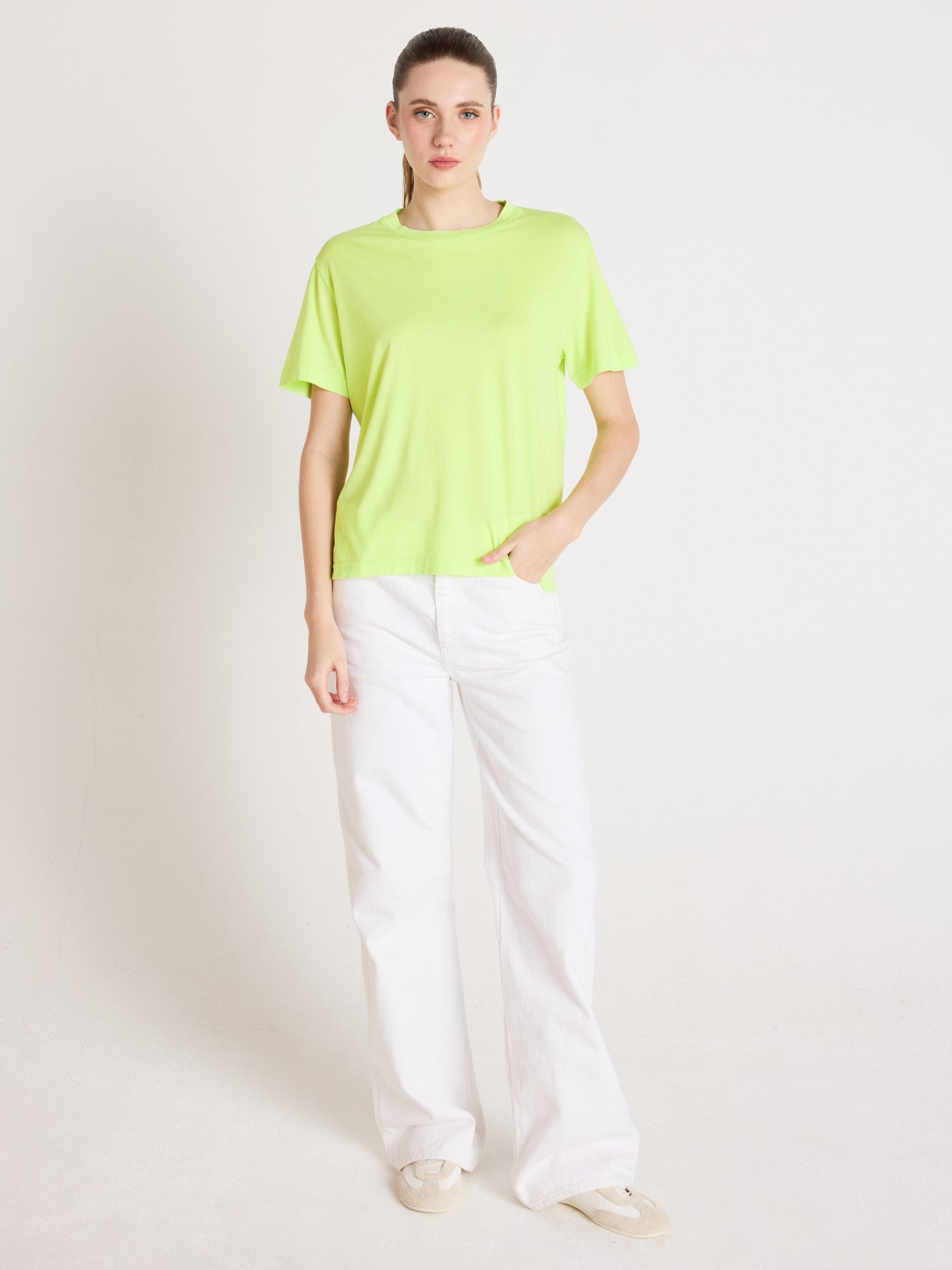 nina - T-shirt col rond - lemon neon