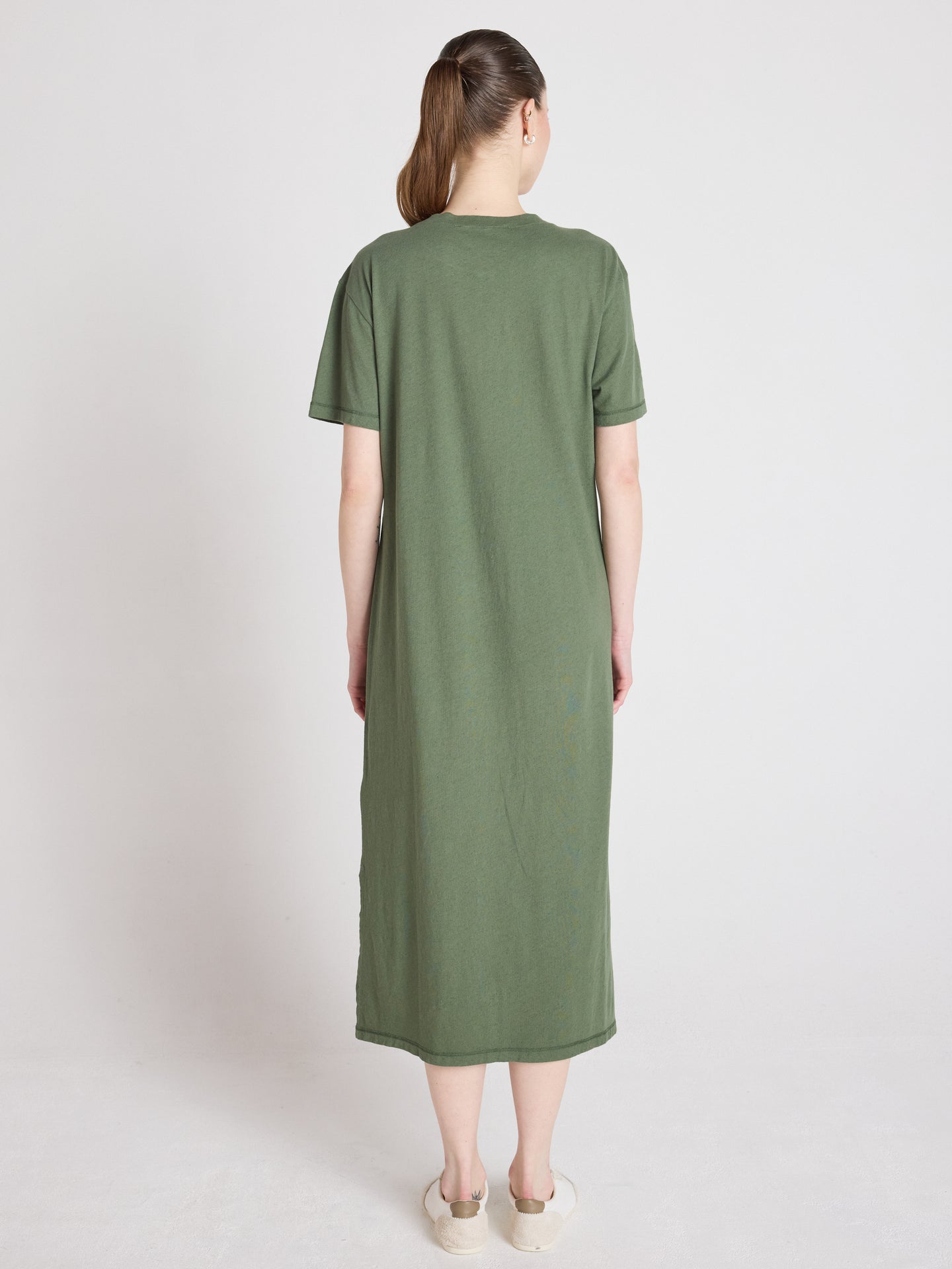 robe nicolette - coton lin - forest