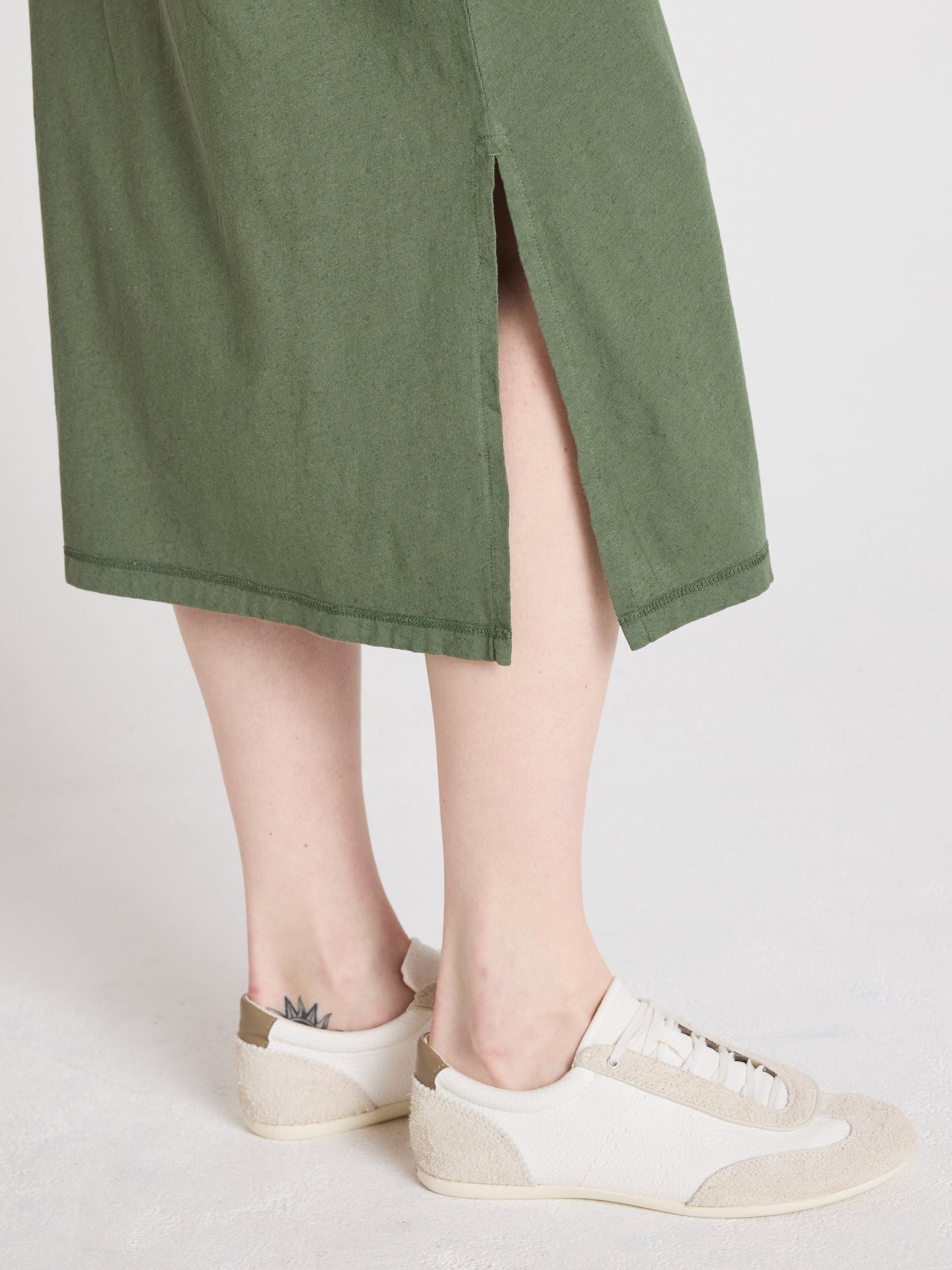 robe nicolette - coton lin - forest