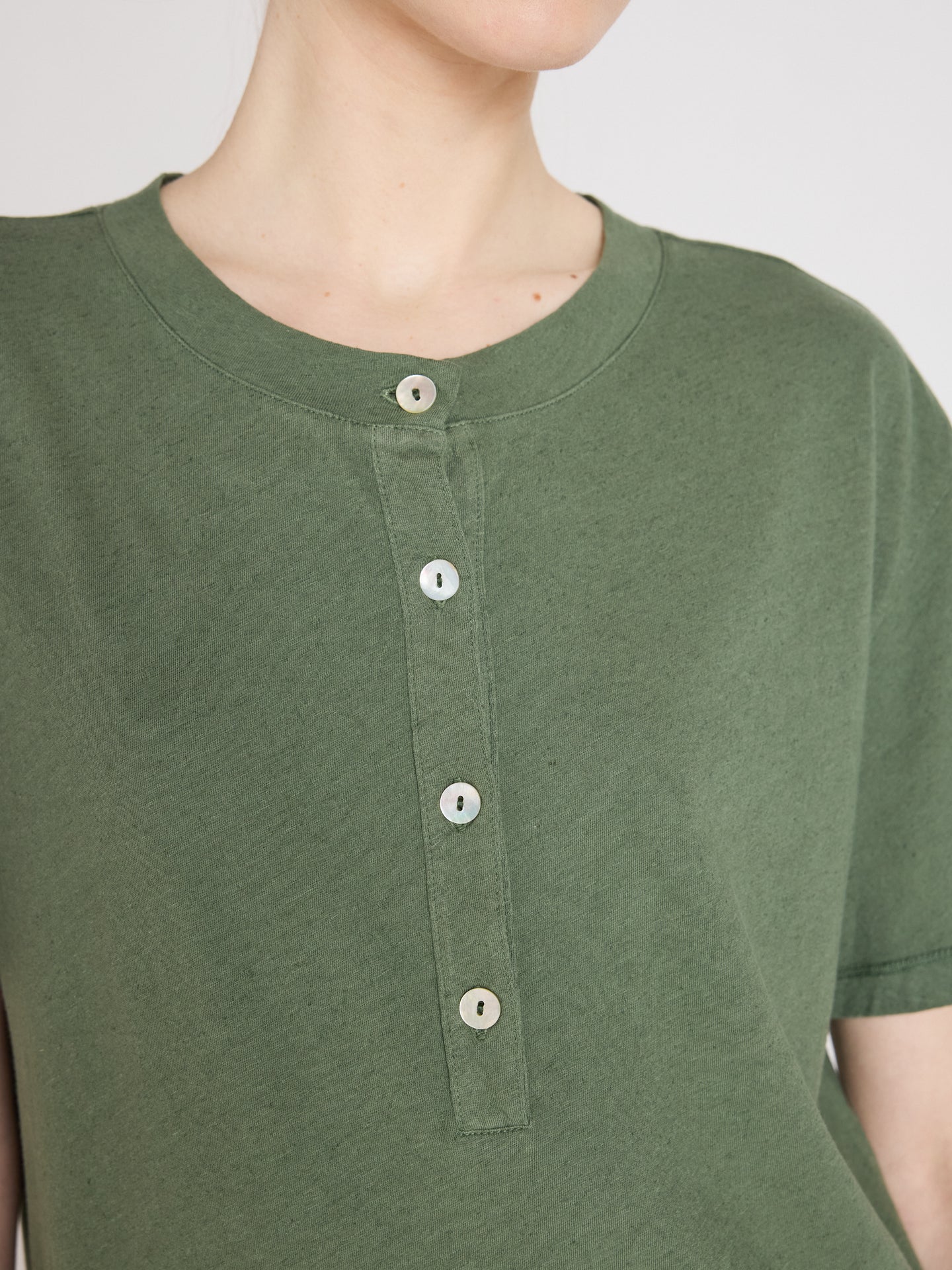 robe nicolette - coton lin - forest
