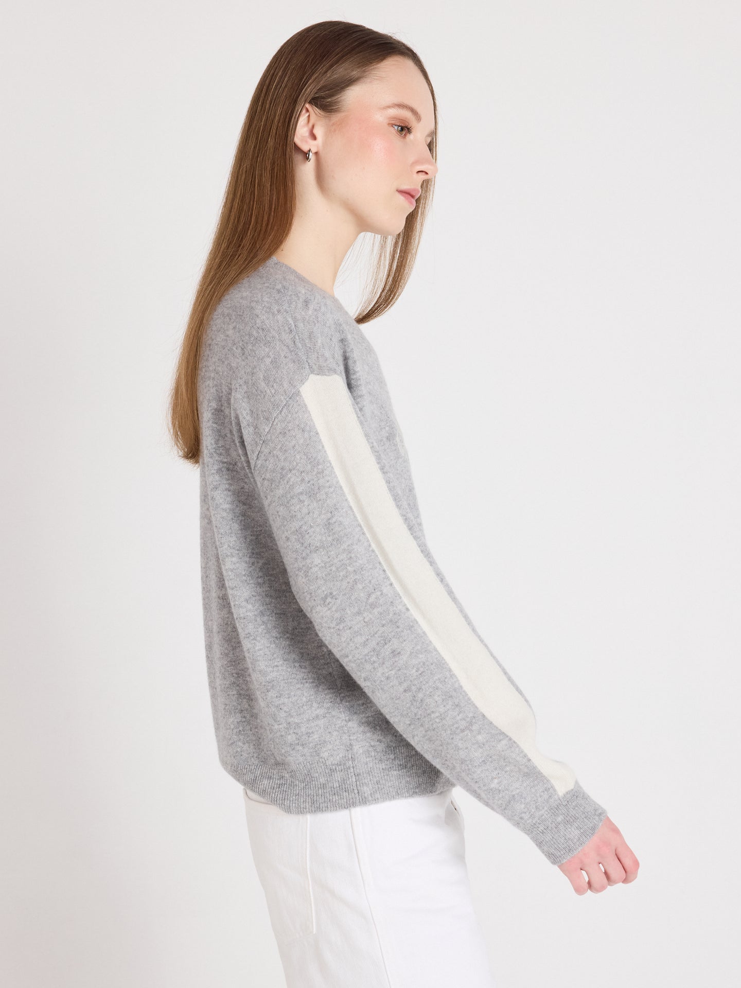 clubber - Pullover aus 100 % Kaschmir - light heather grey