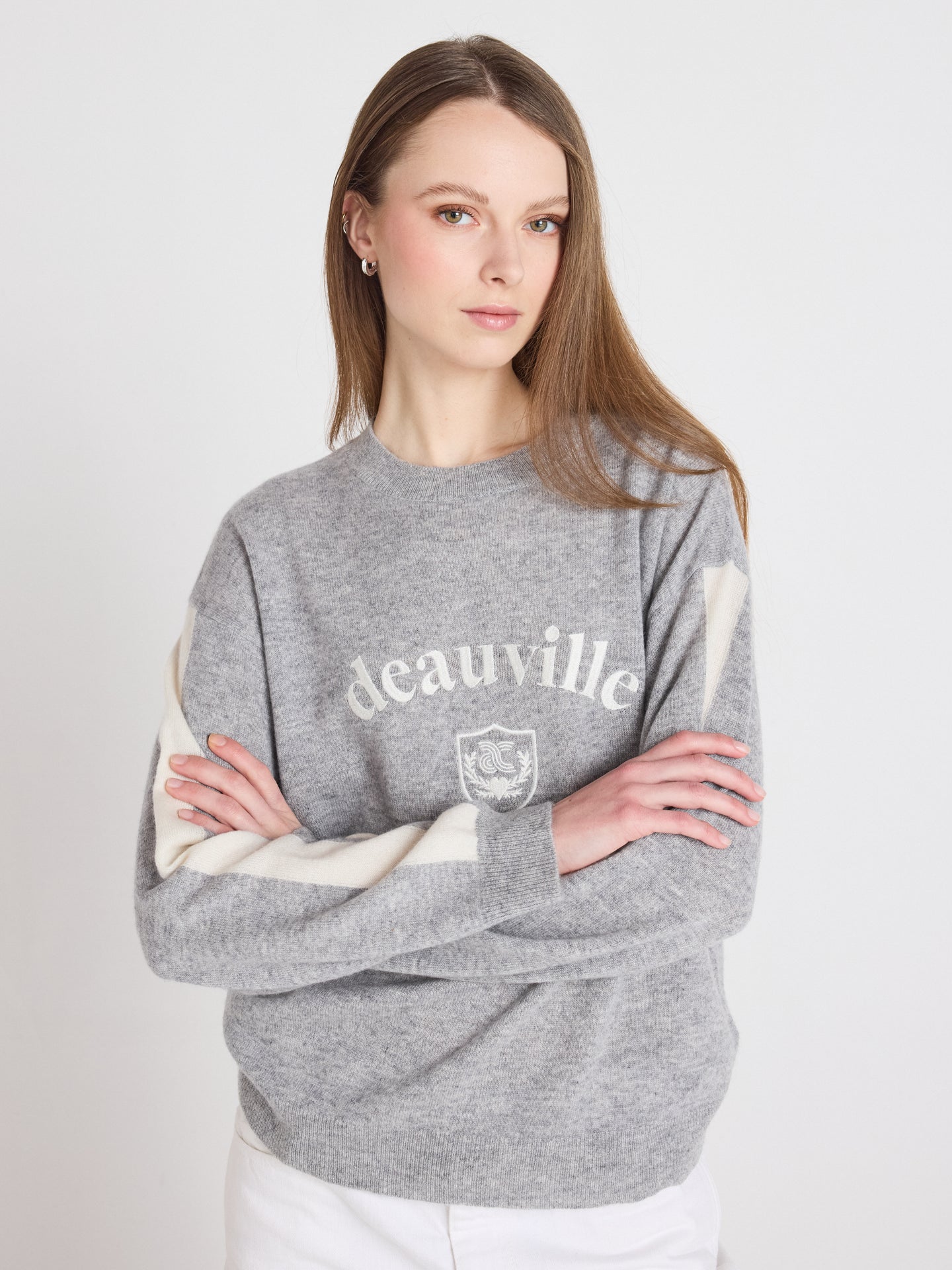 clubber - Pullover aus 100 % Kaschmir - light heather grey