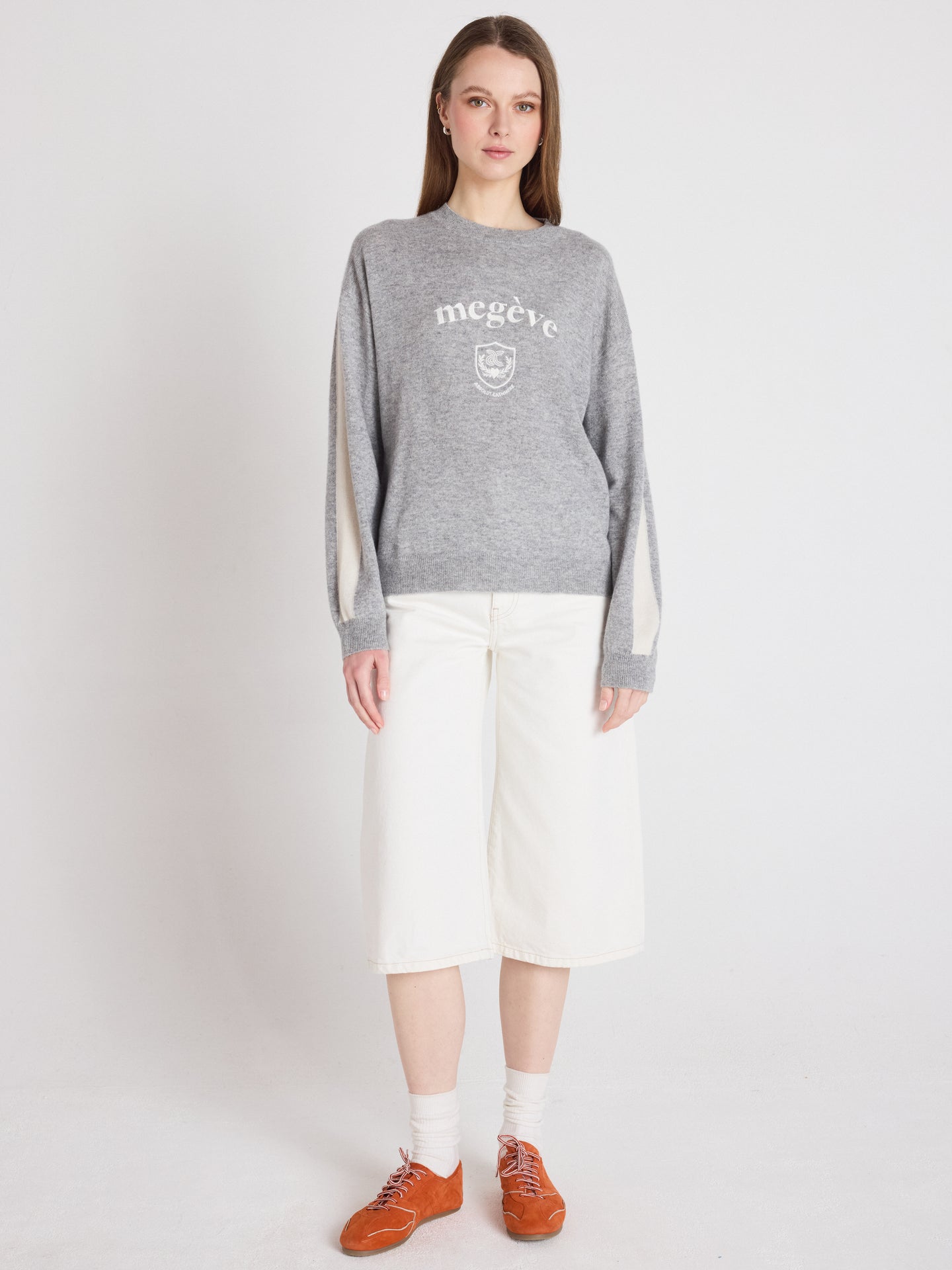 clubber - Pullover aus 100 % Kaschmir - light heather grey