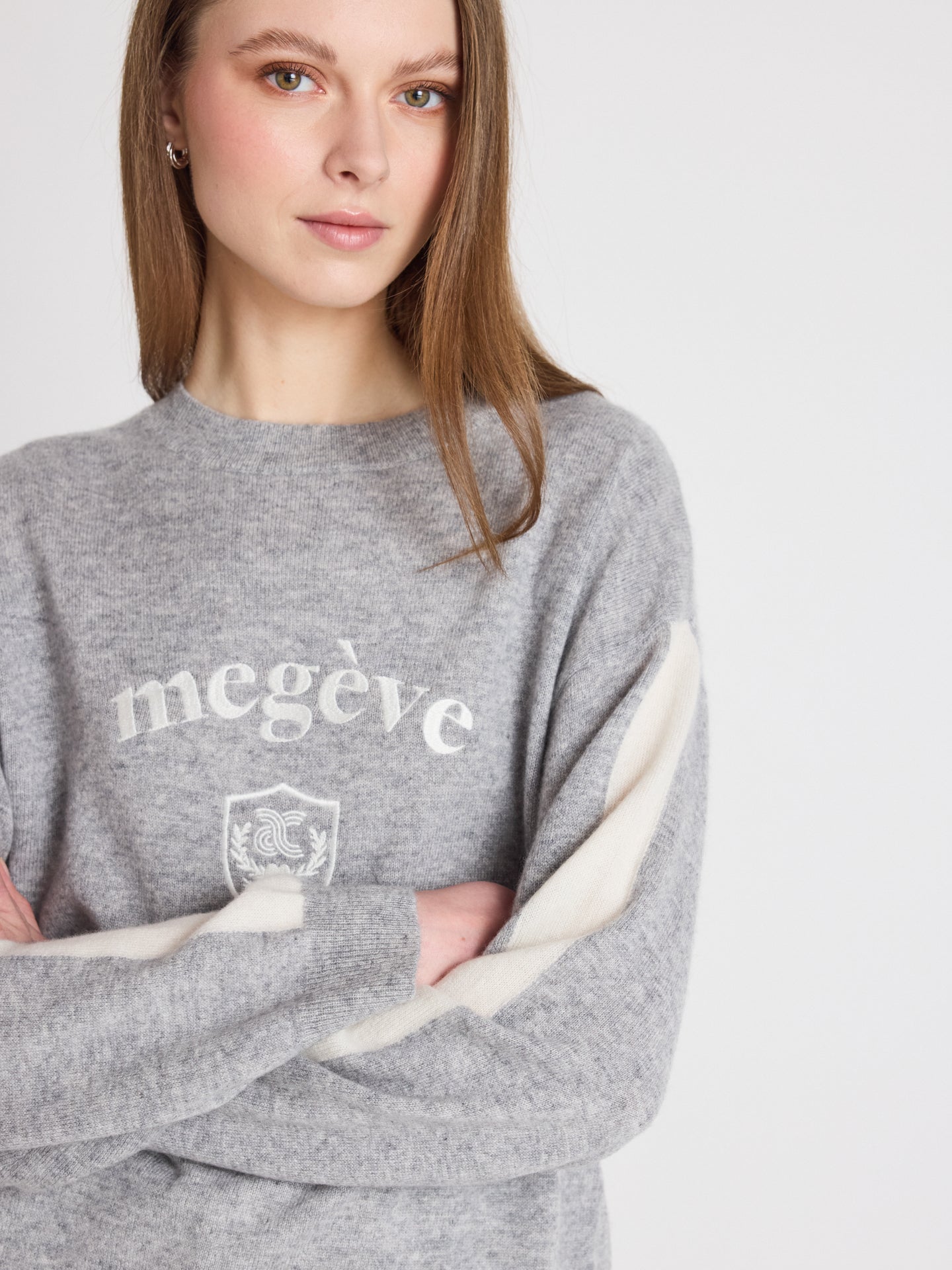 clubber - Pullover aus 100 % Kaschmir - light heather grey