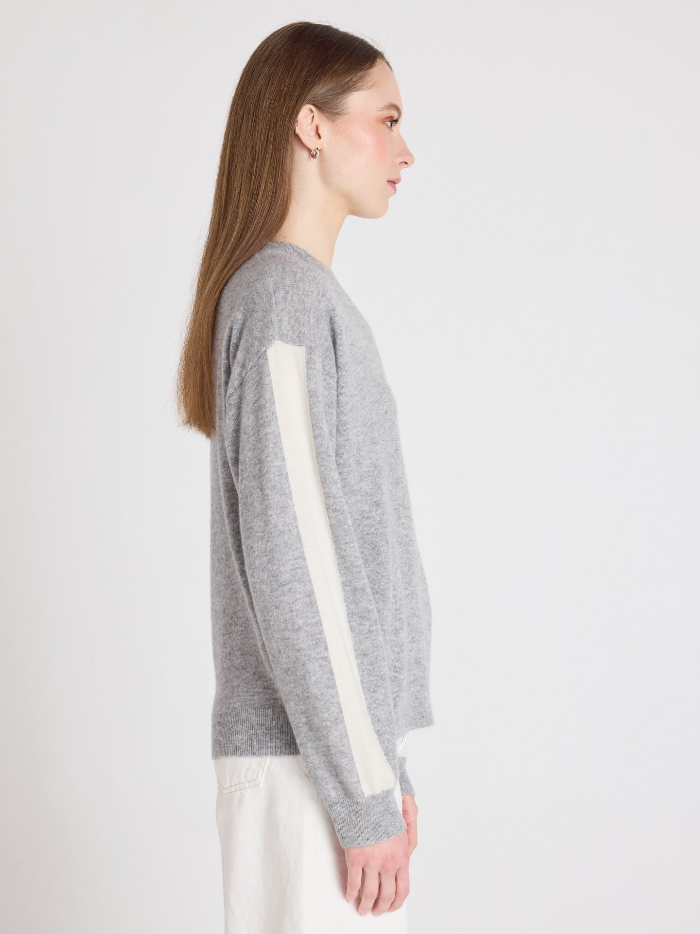 clubber - Pullover aus 100 % Kaschmir - light heather grey