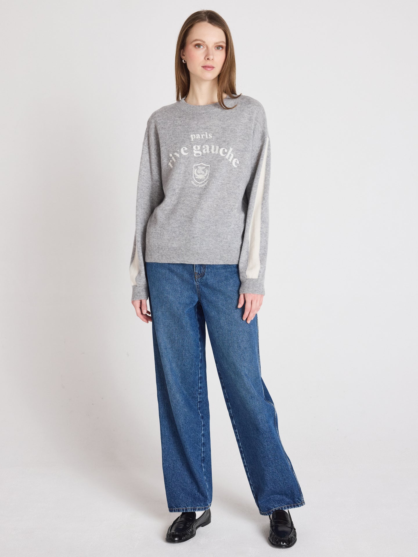 clubber - Pullover aus 100 % Kaschmir - light heather grey